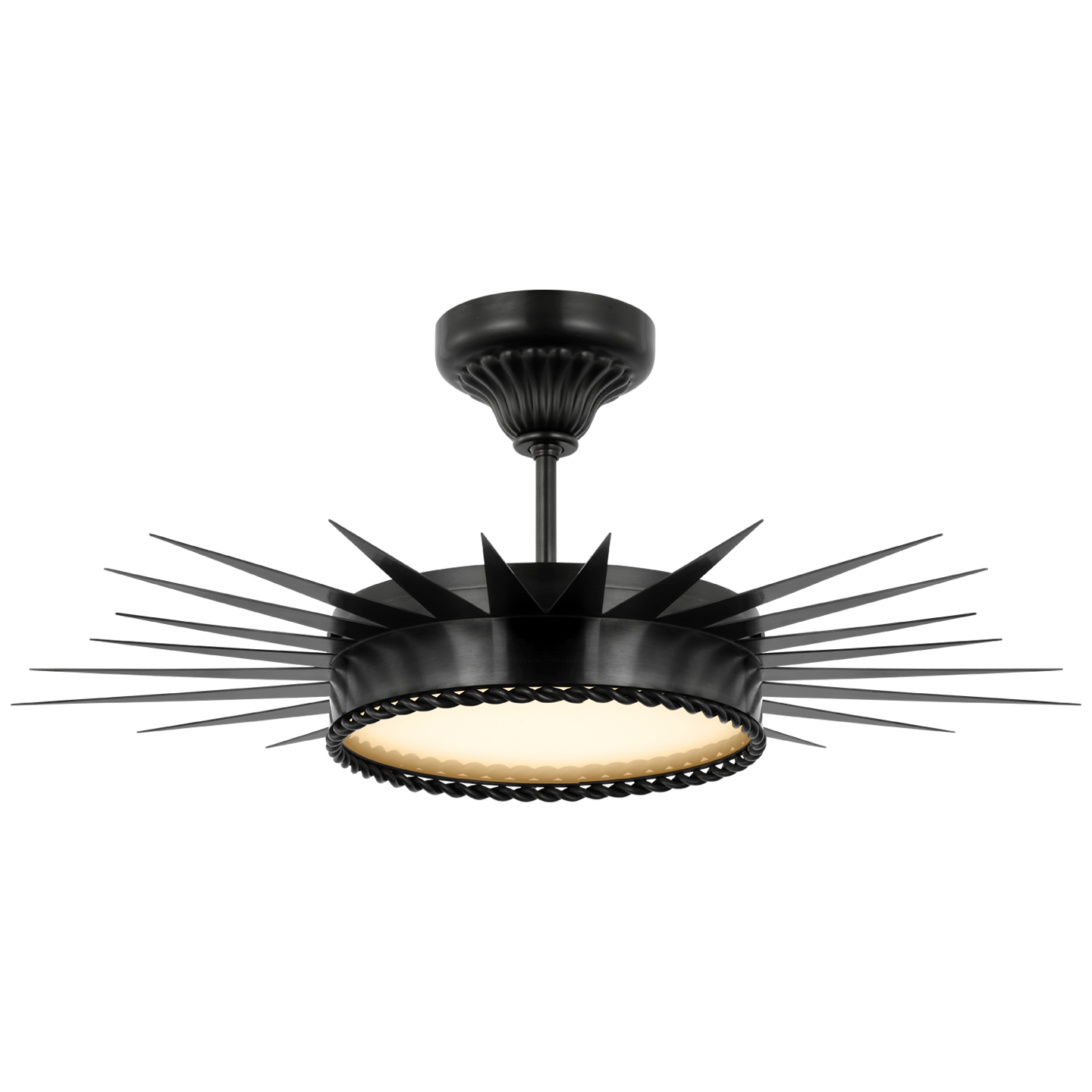 Soleil 28" Semi-Flush Mount in Bronze with White Glass