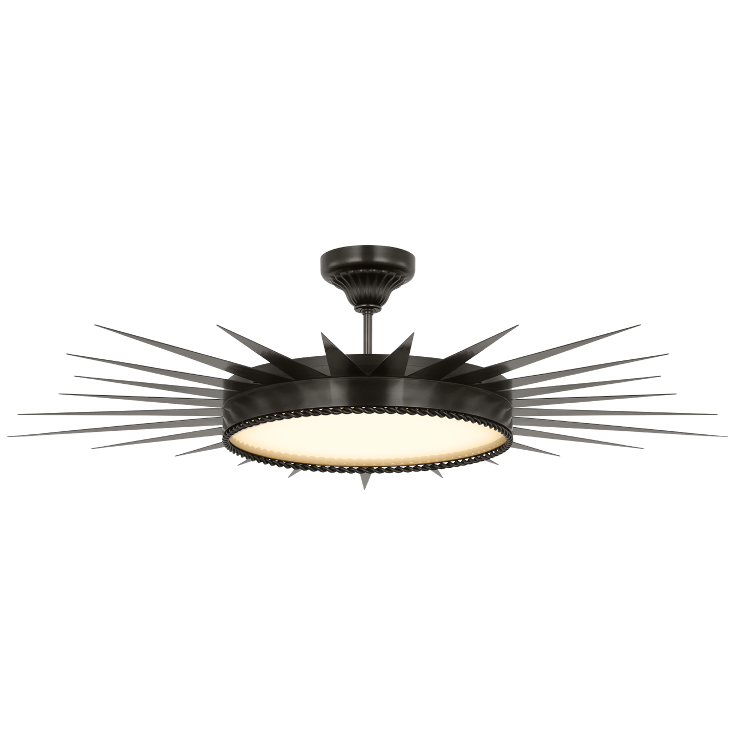 Soleil 45" Semi-Flush Mount in Bronze with White Glass