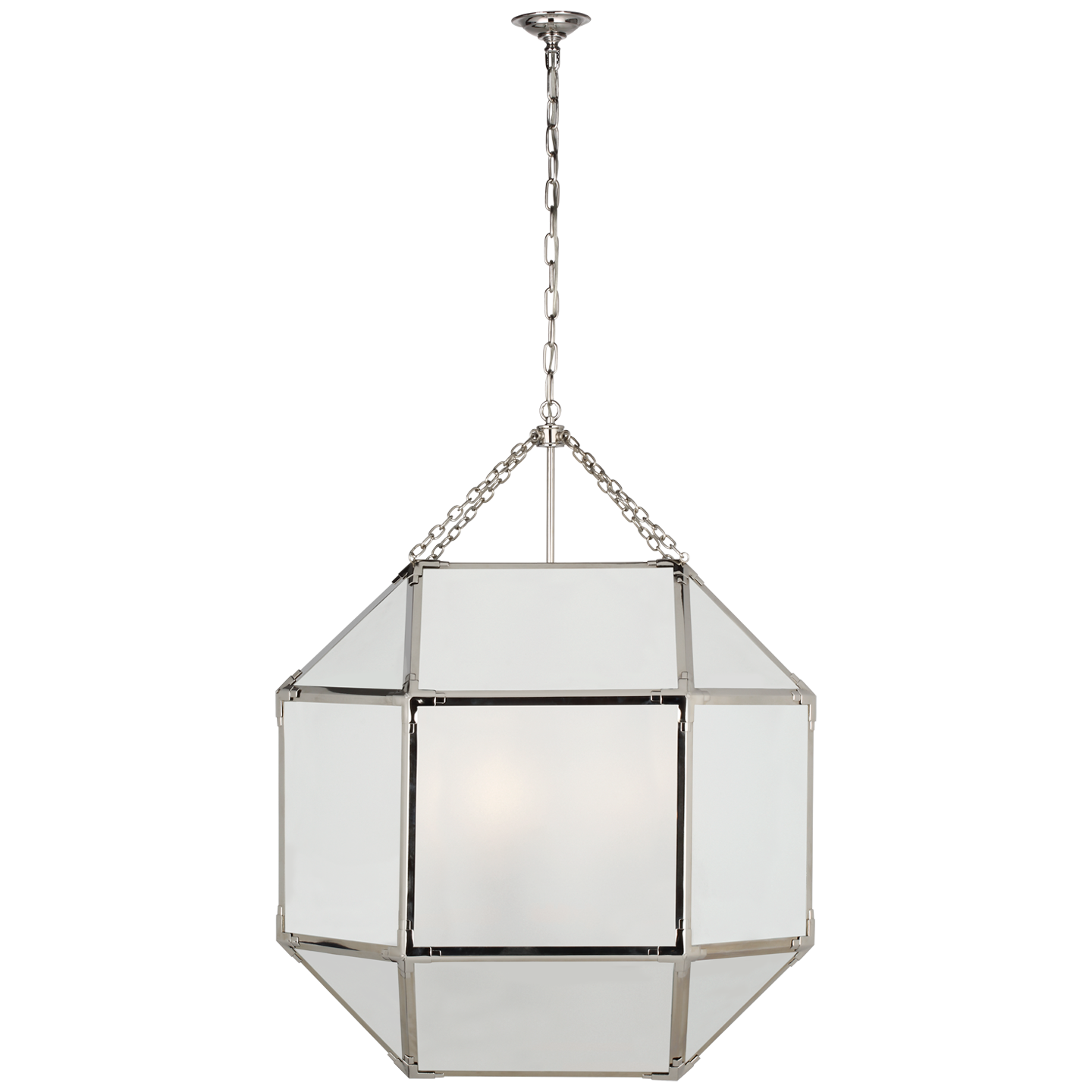 Morris Grande Lantern in Polished Nickel with Frosted Glass  Open Box