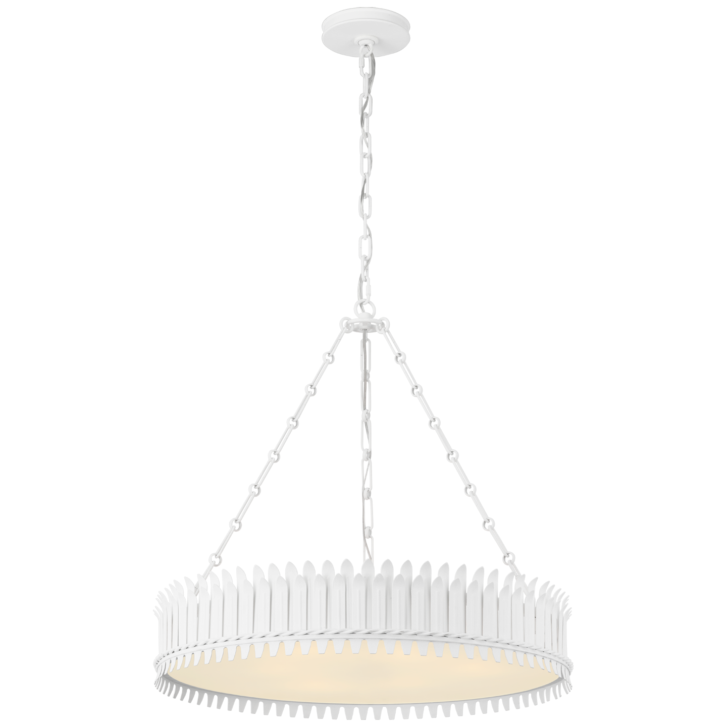 Leslie 27" Chandelier in Plaster White with Frosted Acrylic Open Box