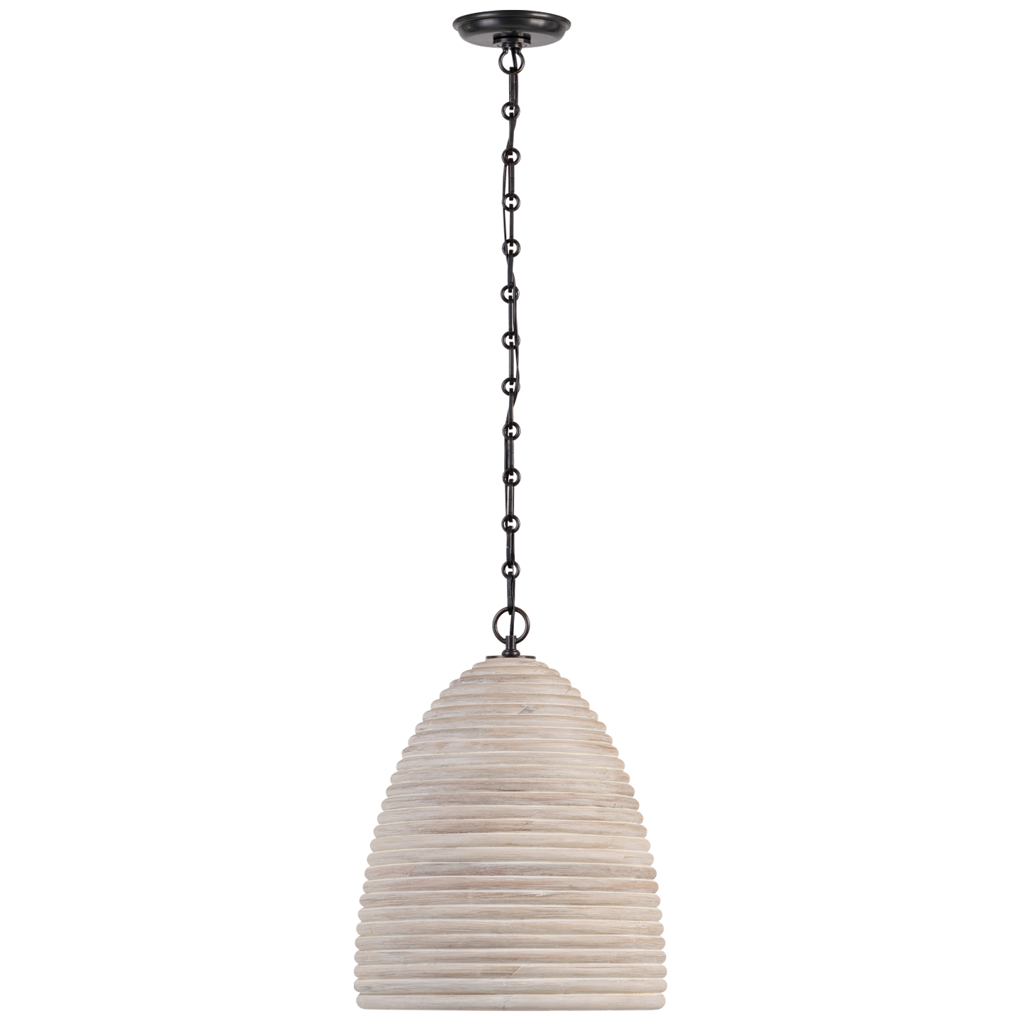 Emerson 14" Pendant in Bronze with Ash Rattan Shade