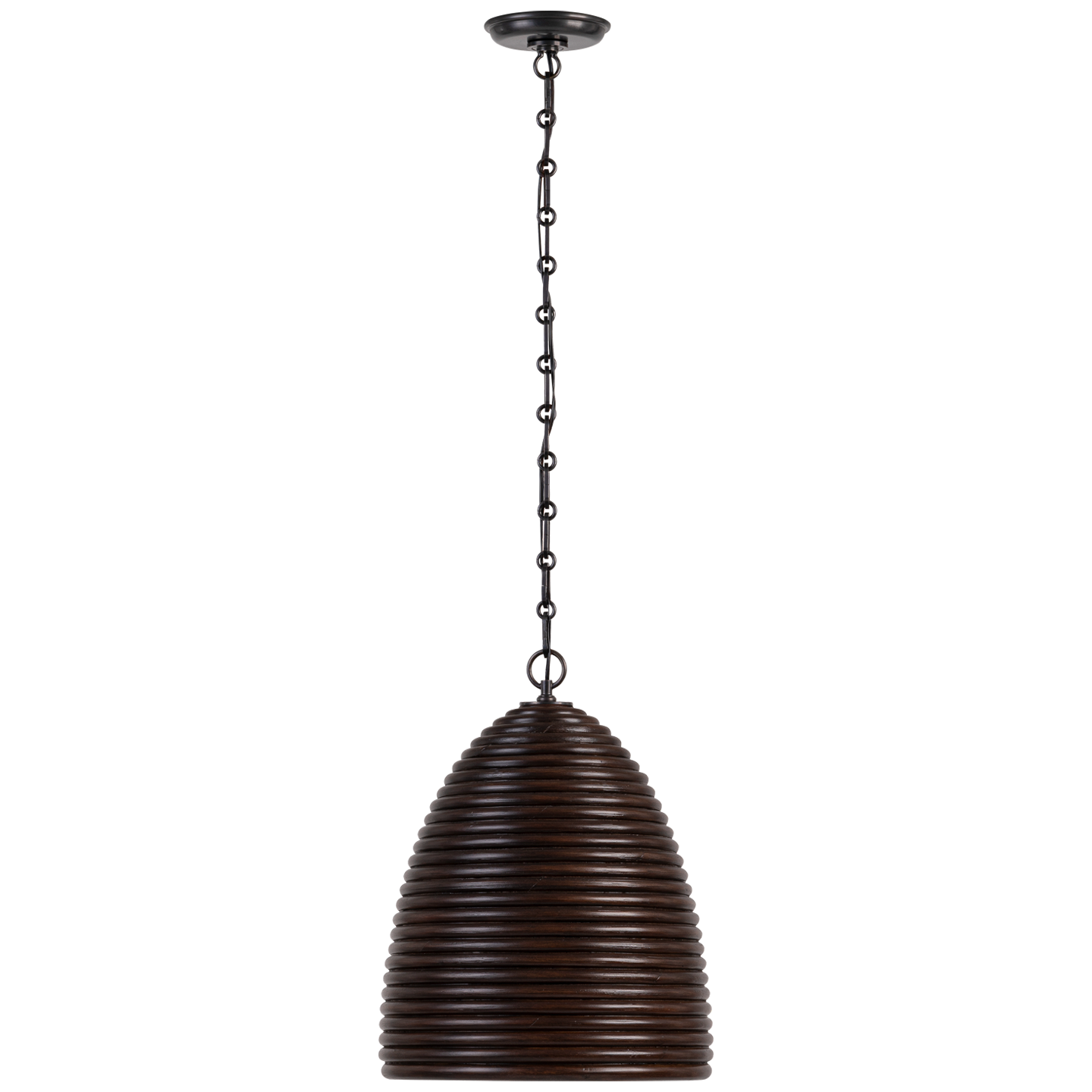 Emerson 14" Pendant in Bronze with Espresso Rattan Shade
