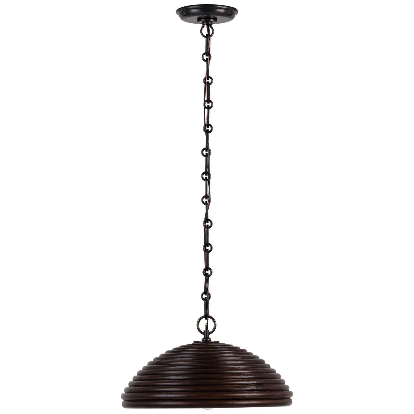 Emerson 16" Pendant in Bronze with Espresso Rattan Shade