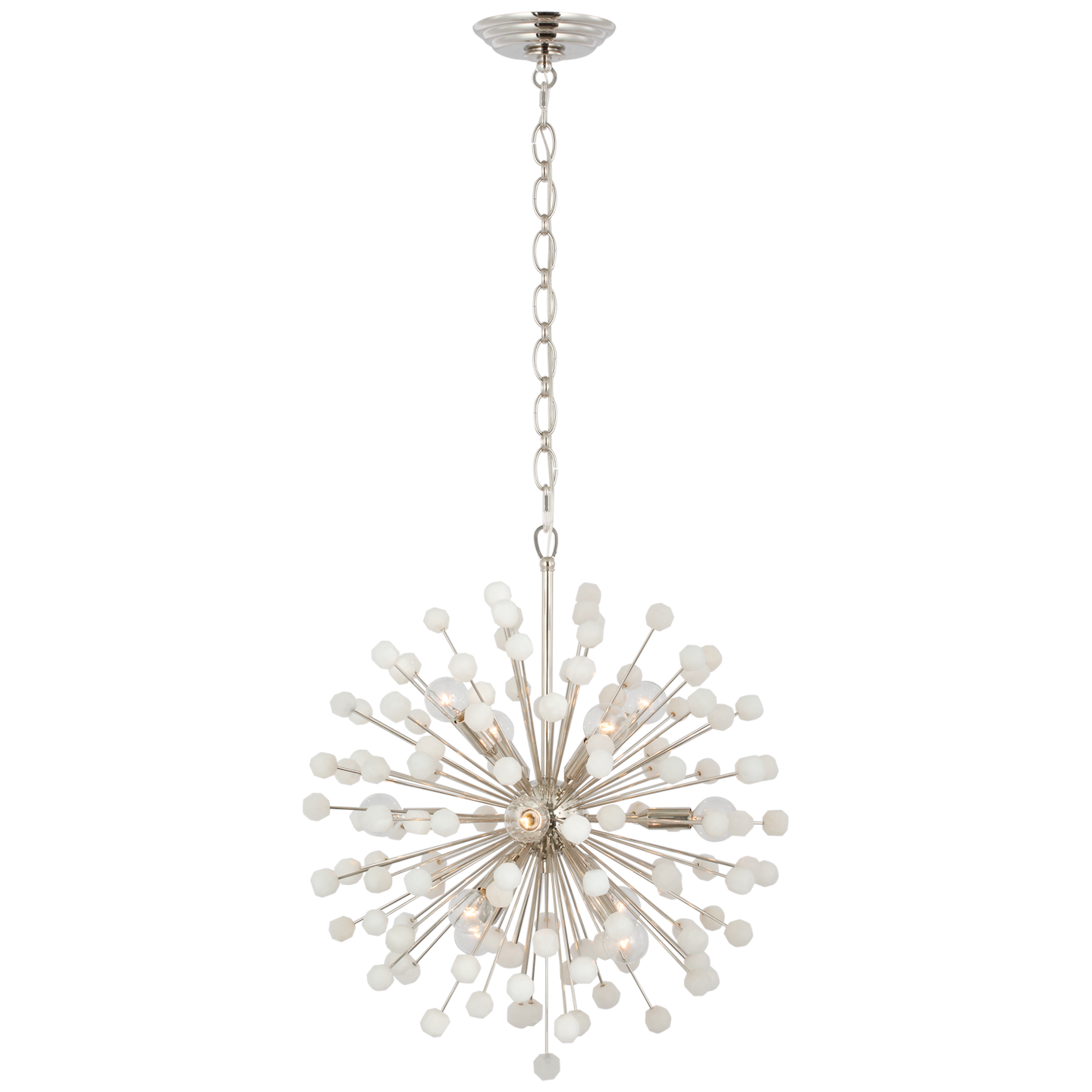 Lys 21" Chandelier in Polished Nickel and Alabaster
