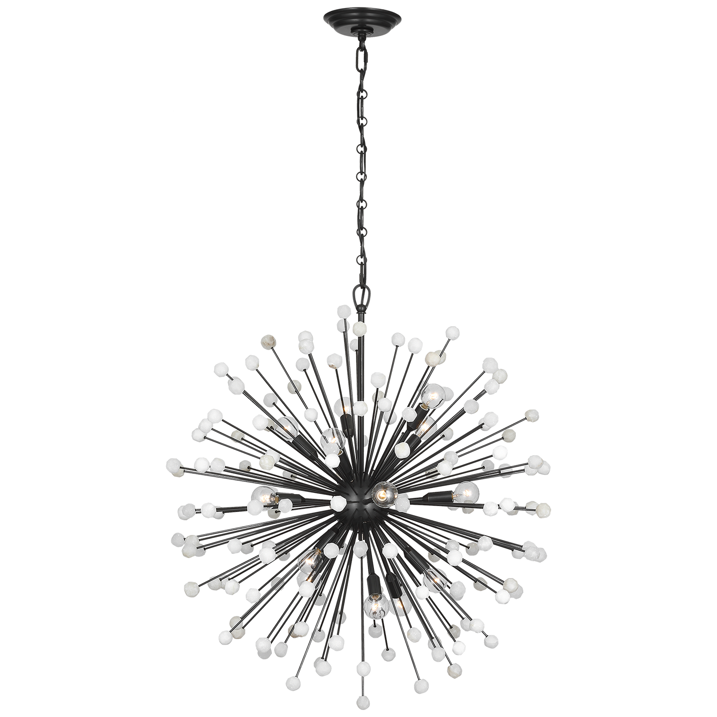 Lys 31" Chandelier in Bronze and Alabaster