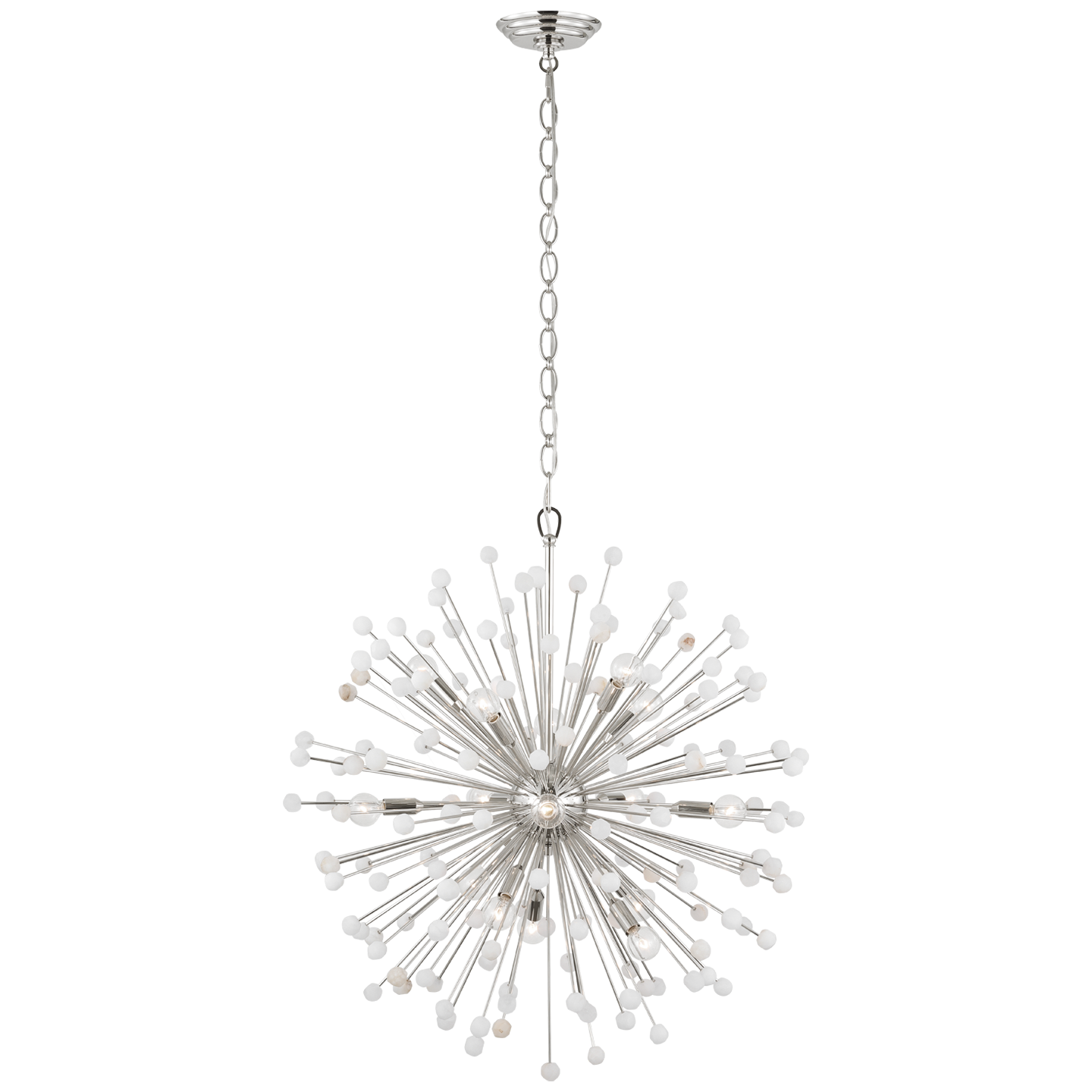 Lys 31" Chandelier in Polished Nickel and Alabaster