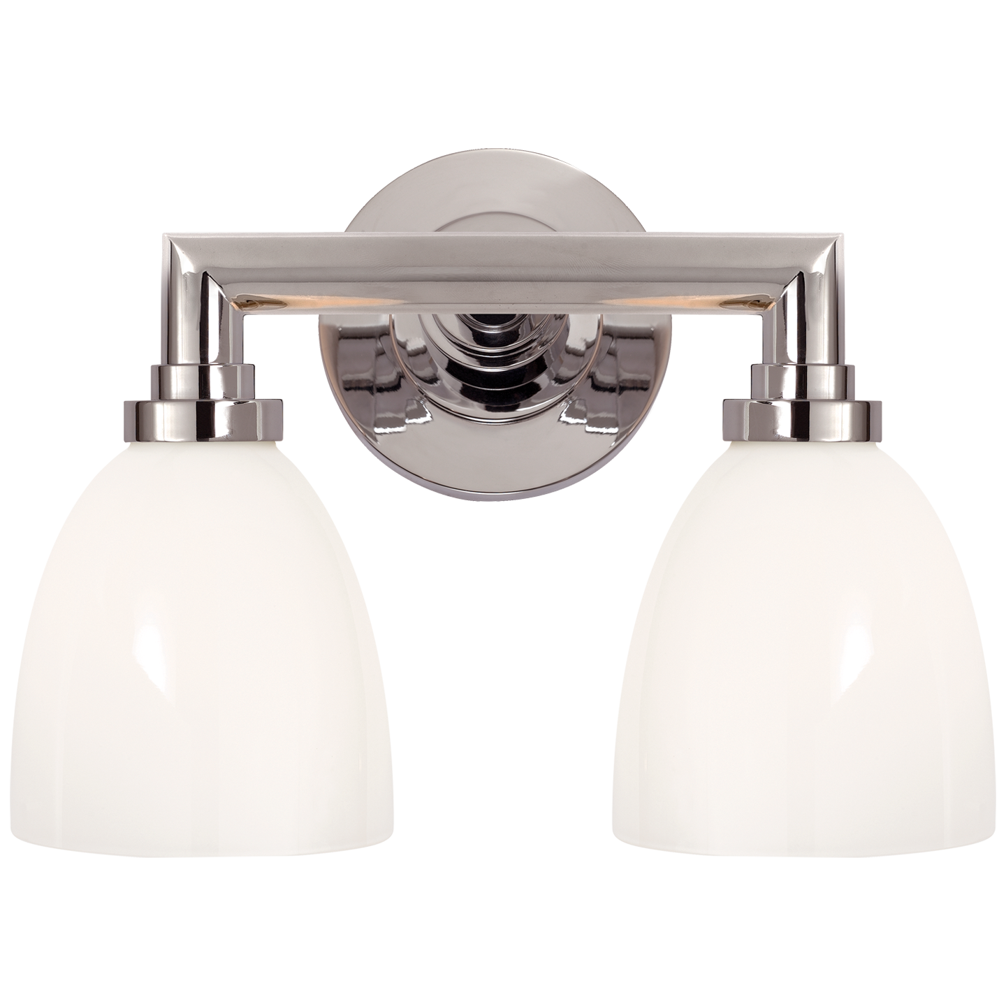 Wilton Double Bath Light in Chrome with White Glass Open Box
