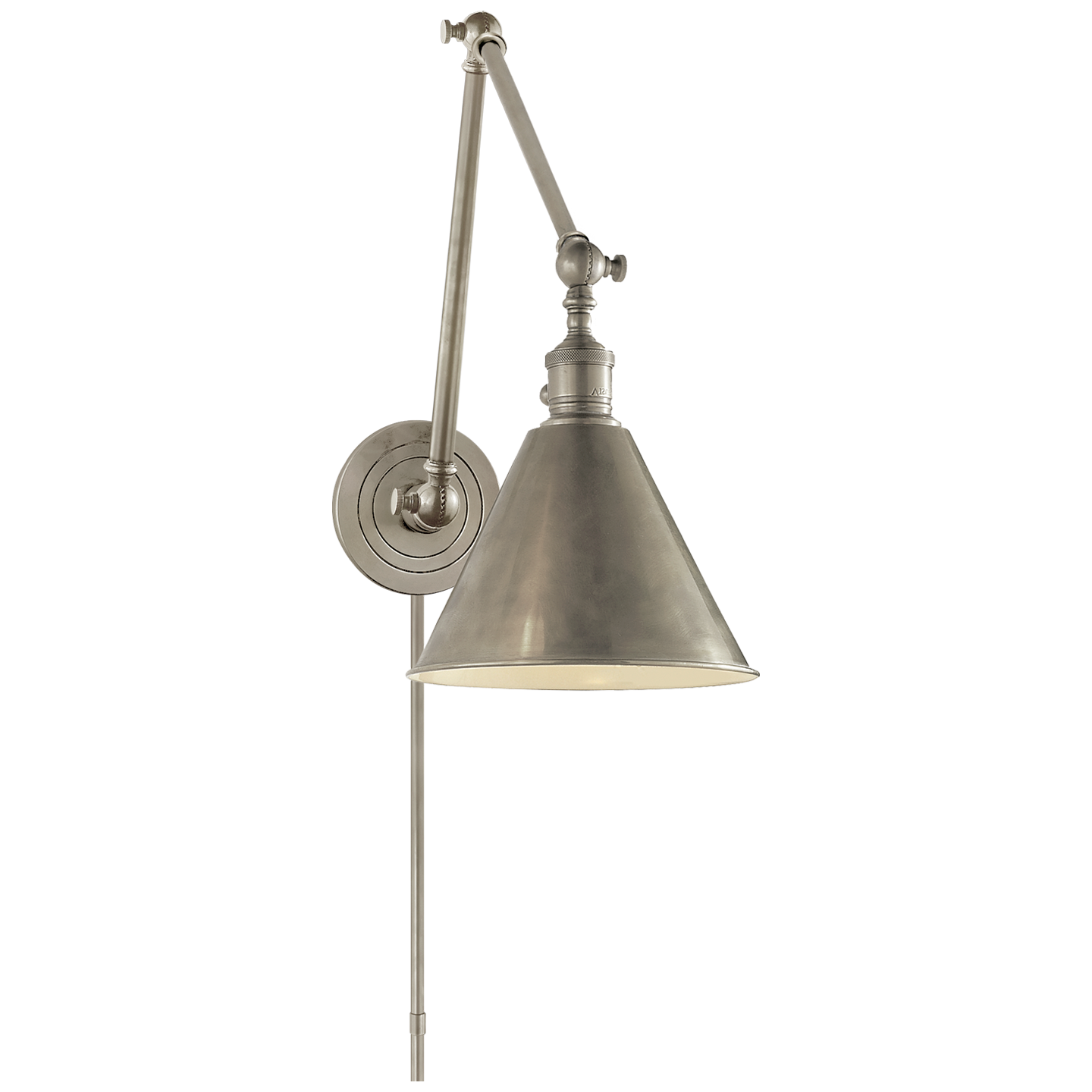 Boston Functional Double Arm Library Light in Antique Nickel Open Box