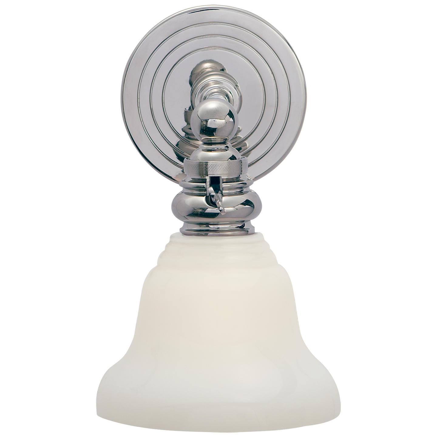 Boston Functional Single Light in Chrome with White Glass Open Box