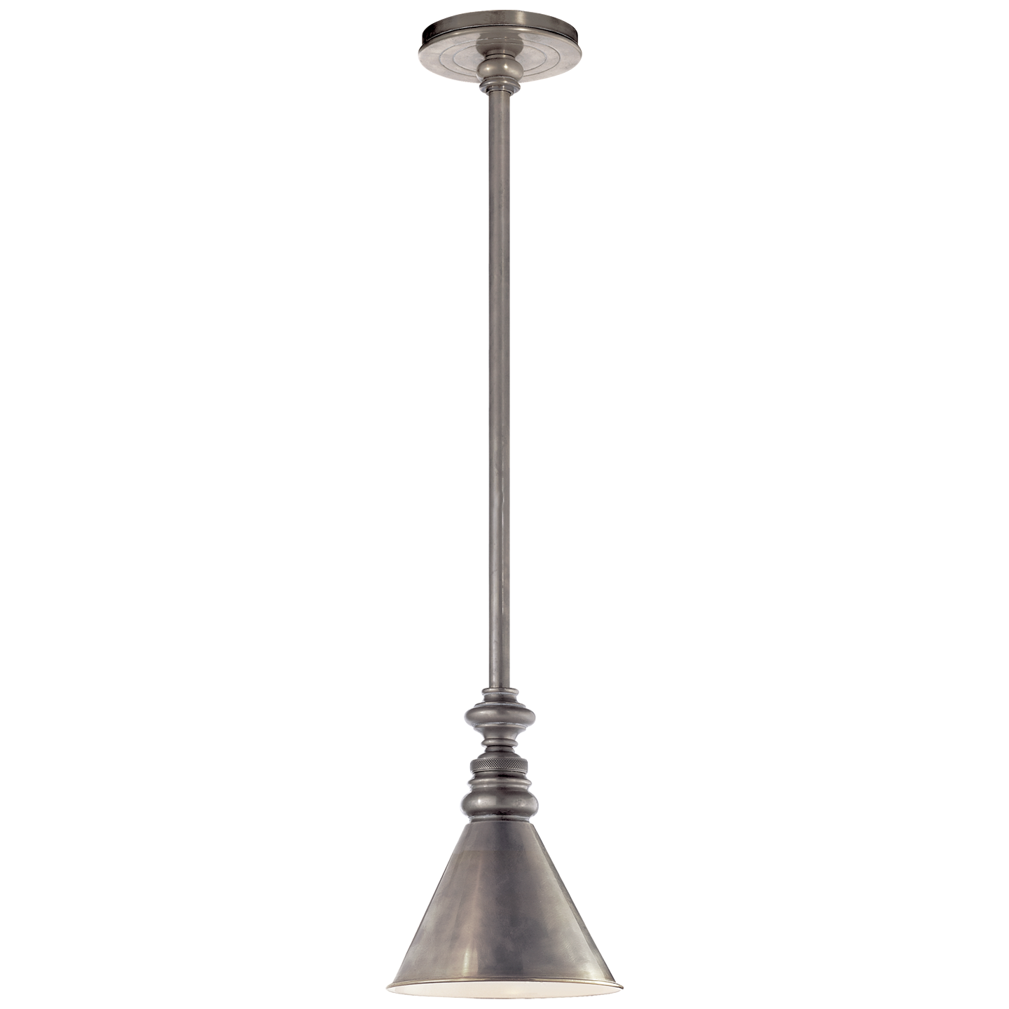 Boston Pendant in Antique Nickel with Mini Slant Shade Open Box