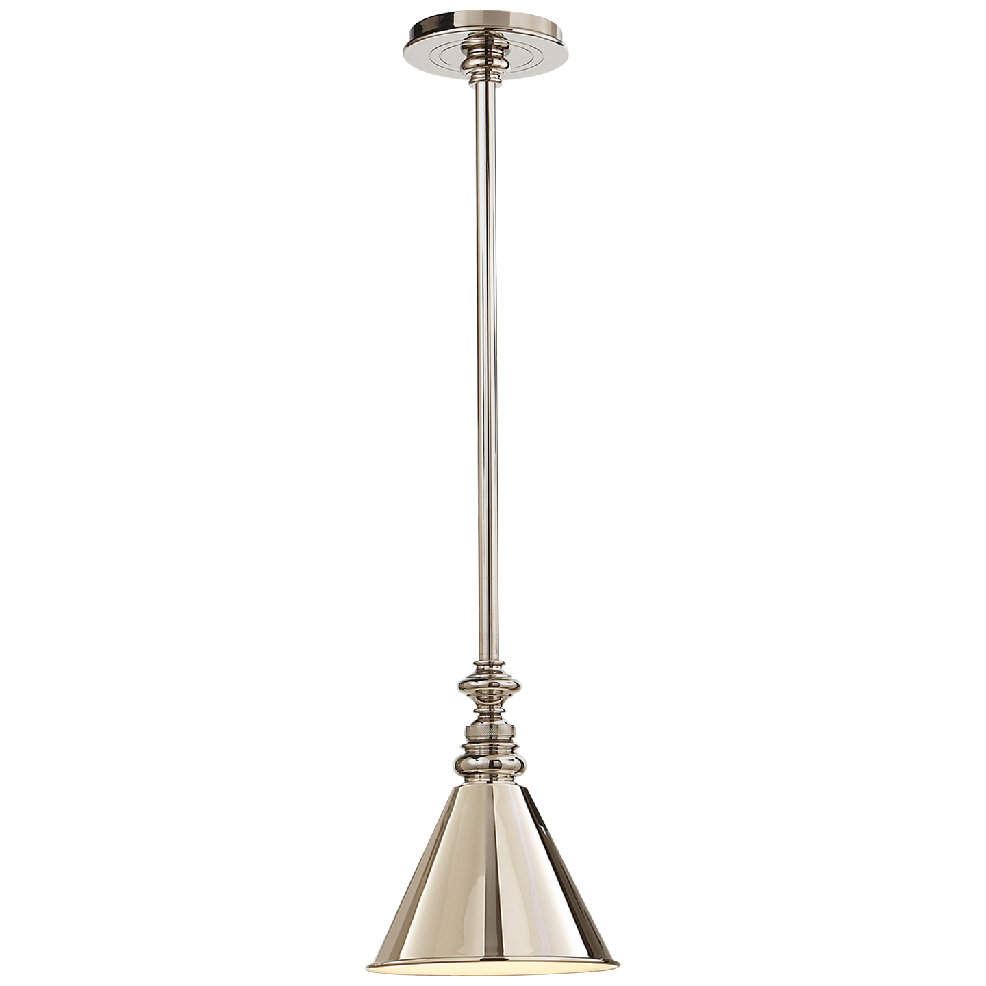 Boston Pendant in Polished Nickel with Mini Slant Shade Open Box
