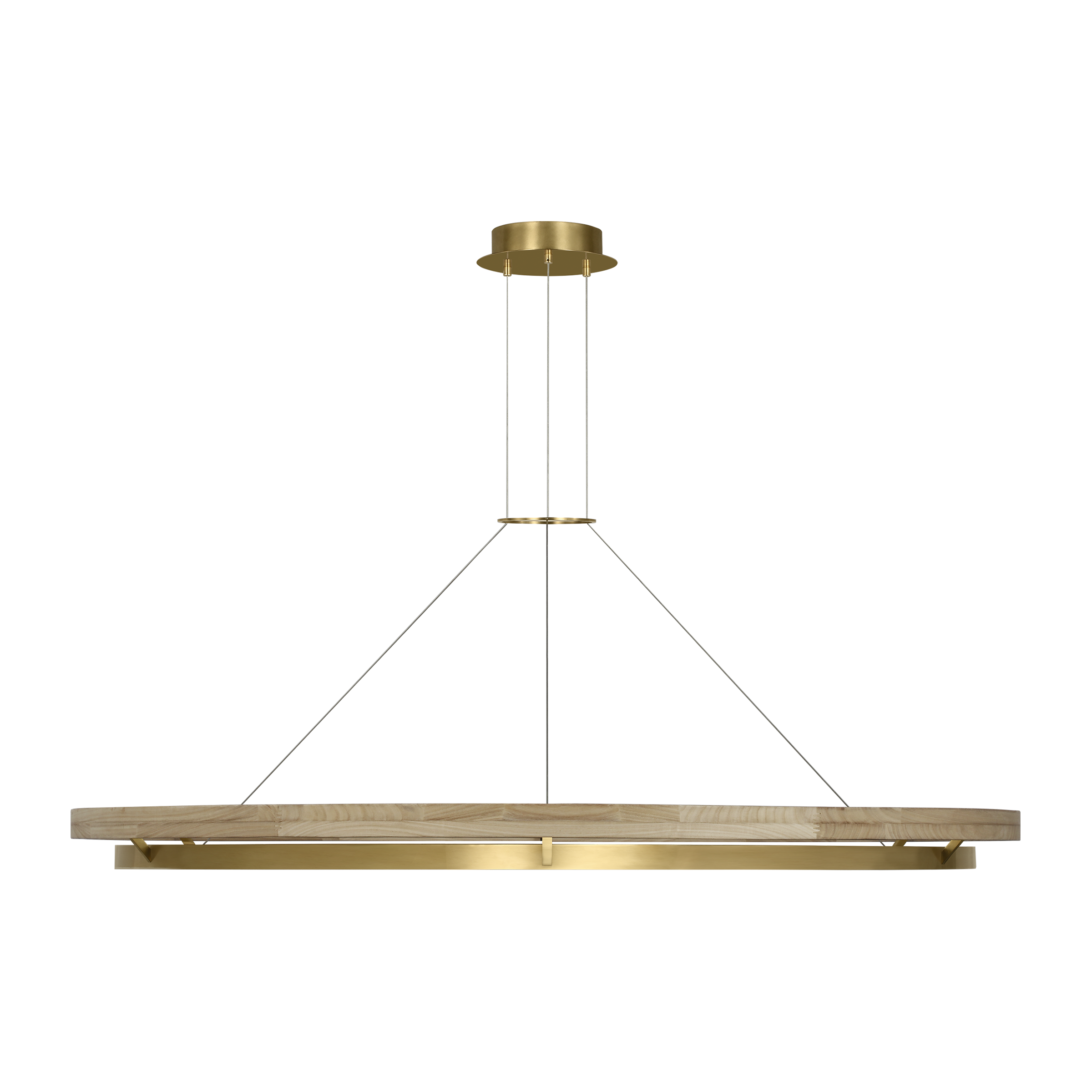 Grace 65 Chandelier Hand Rubbed Antique Brass/natural oak 3000K 90 CRI