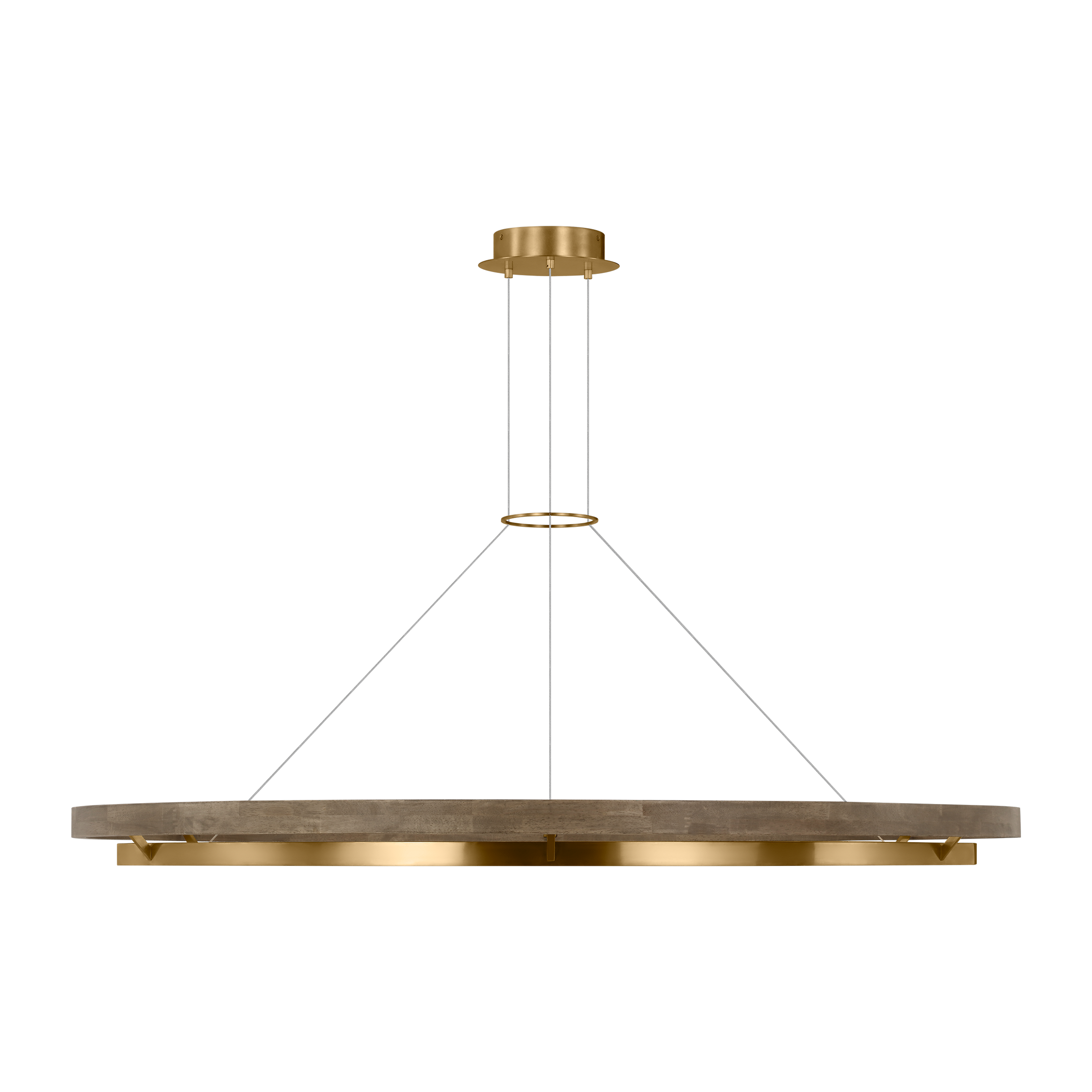 Grace 65 Chandelier Natural Brass/ weathered oak 3000K 90 CRI