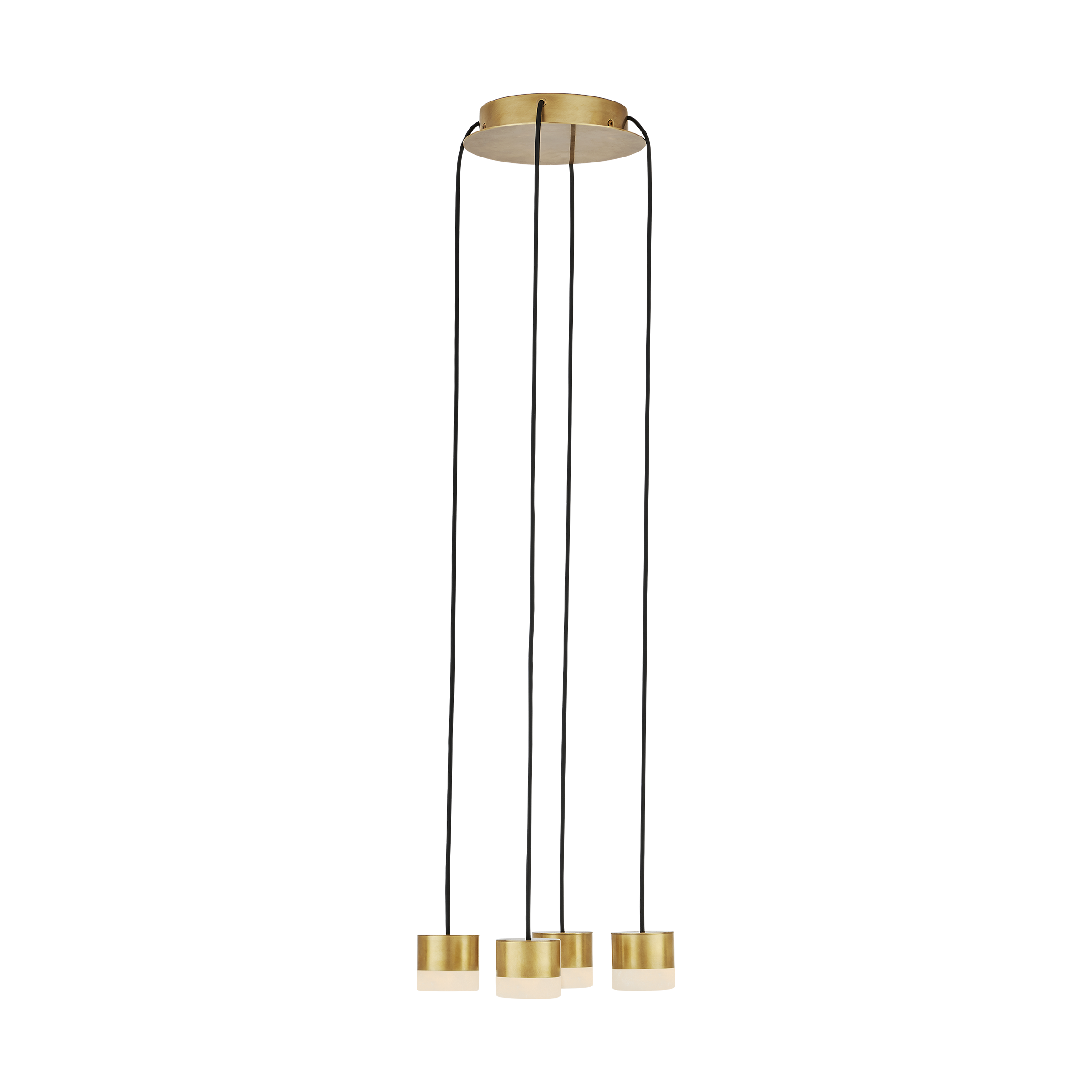 Gable Alabaster 4 Light Chandelier Hand Rubbed Antique Brass 3000K 90 CRI