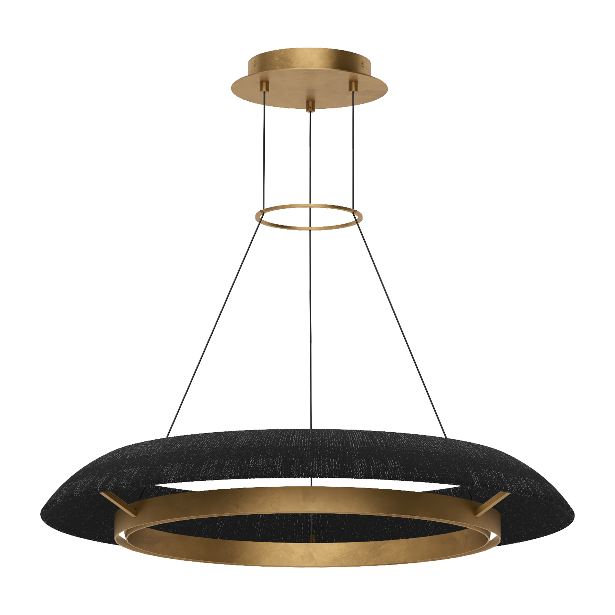 Noa Medium Chandelier Washed Black Hand Rubbed Antique Brass 2700K 90 CRI