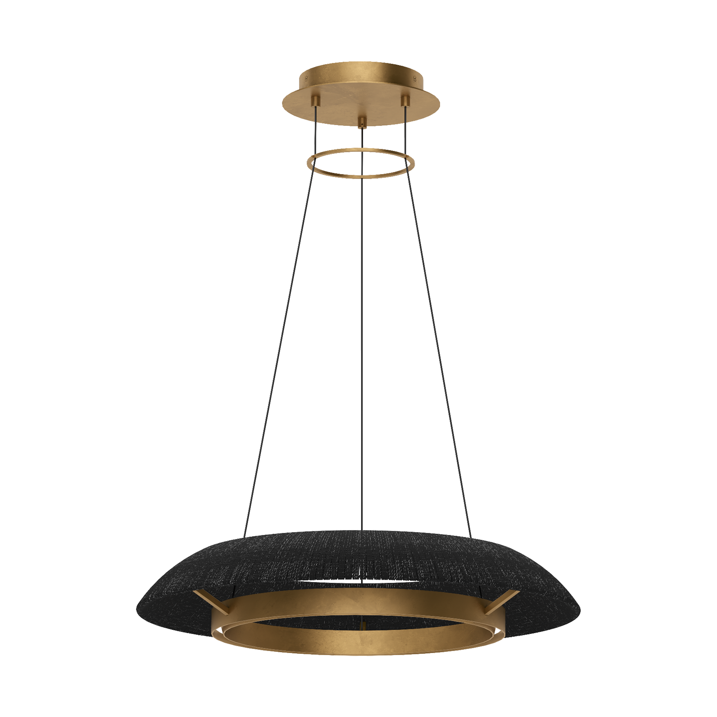 Noa Small Chandelier Washed Black Hand Rubbed Antique Brass 2700K 90 CRI