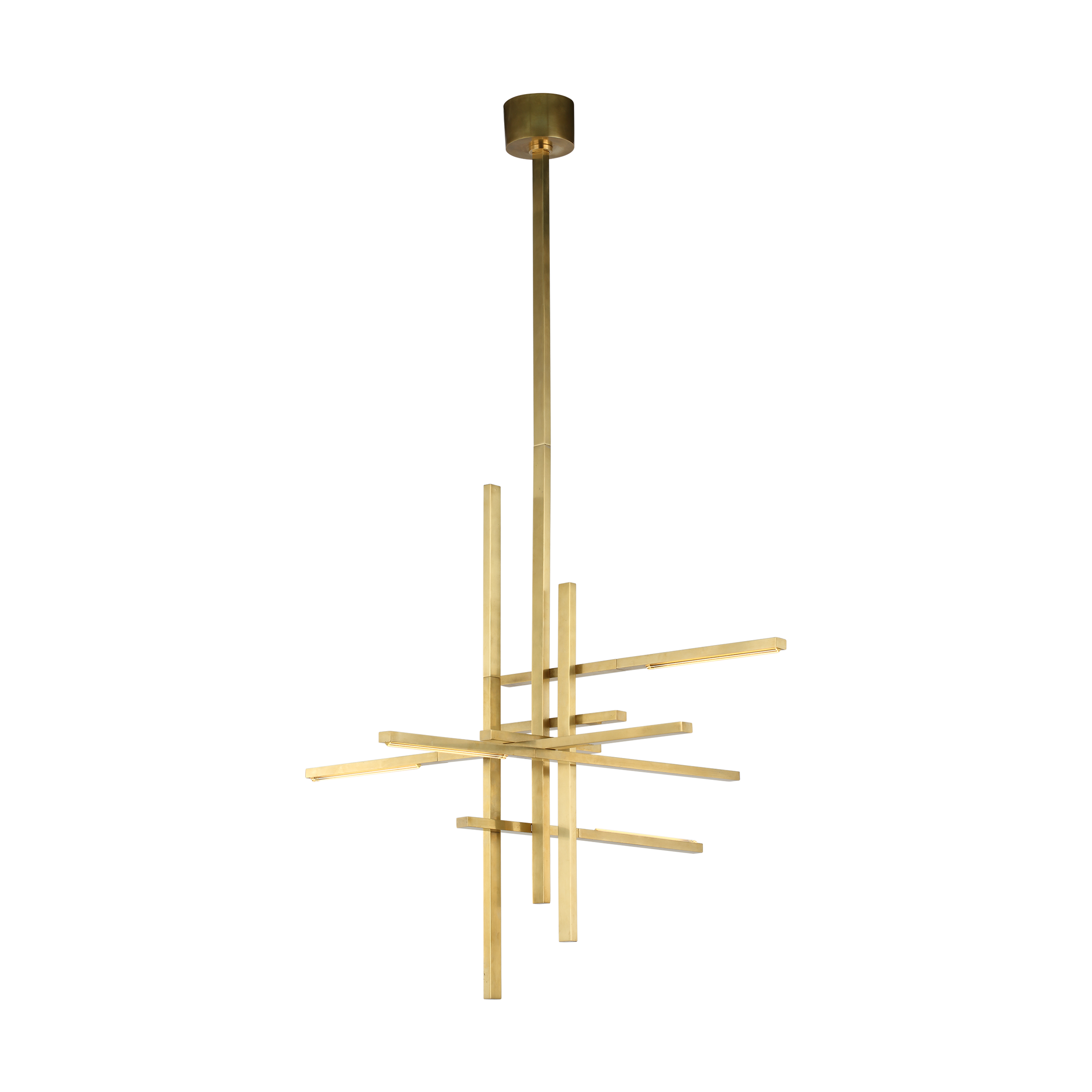 Cityscape Large Chandelier Clear Crystal Hand Rubbed Antique Brass 2700K 90 CRI