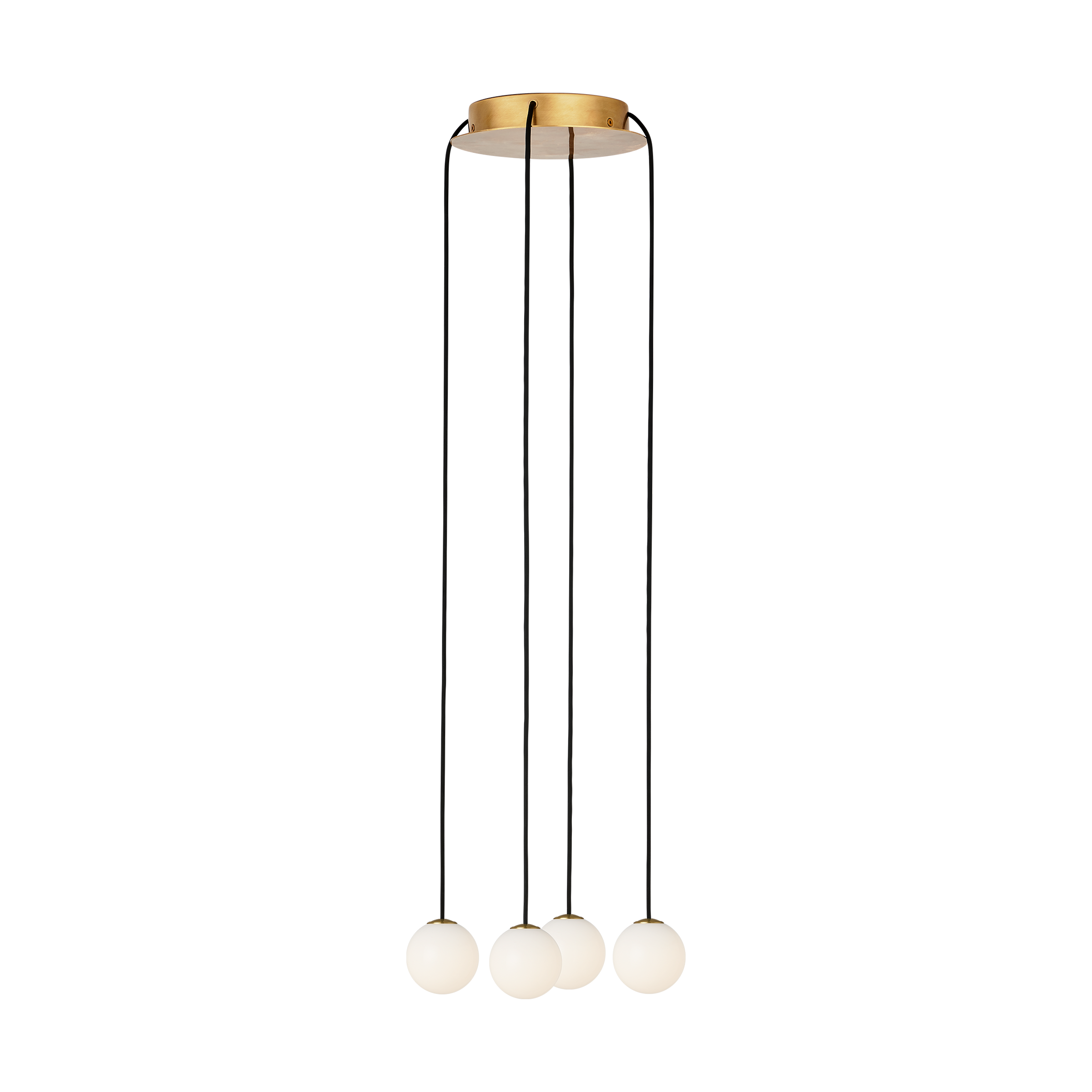 Orbet 4 Light Chandelier Hand Rubbed Antique Brass 2700K 90 CRI