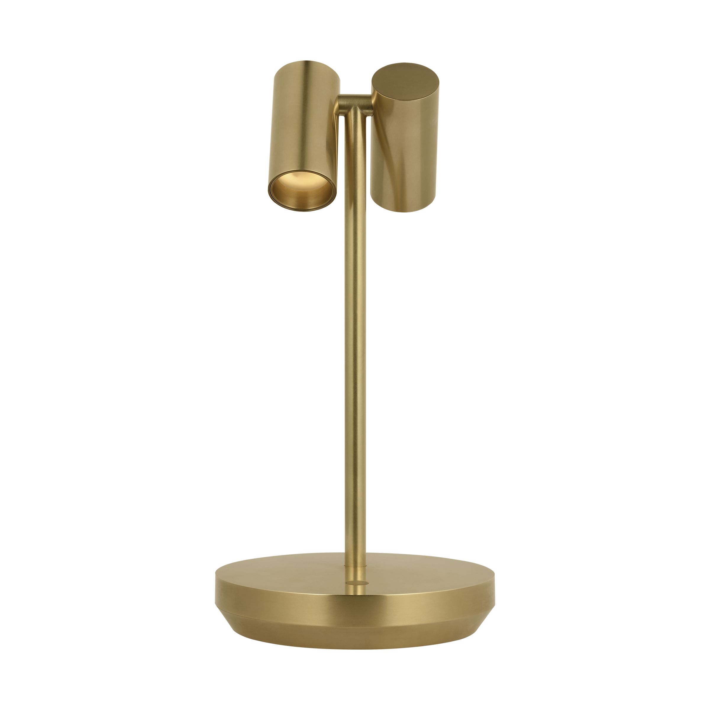 Doppia Short Accent Rechargeable Table Lamp Hand Rubbed Antique Brass 2700K 90 CRI