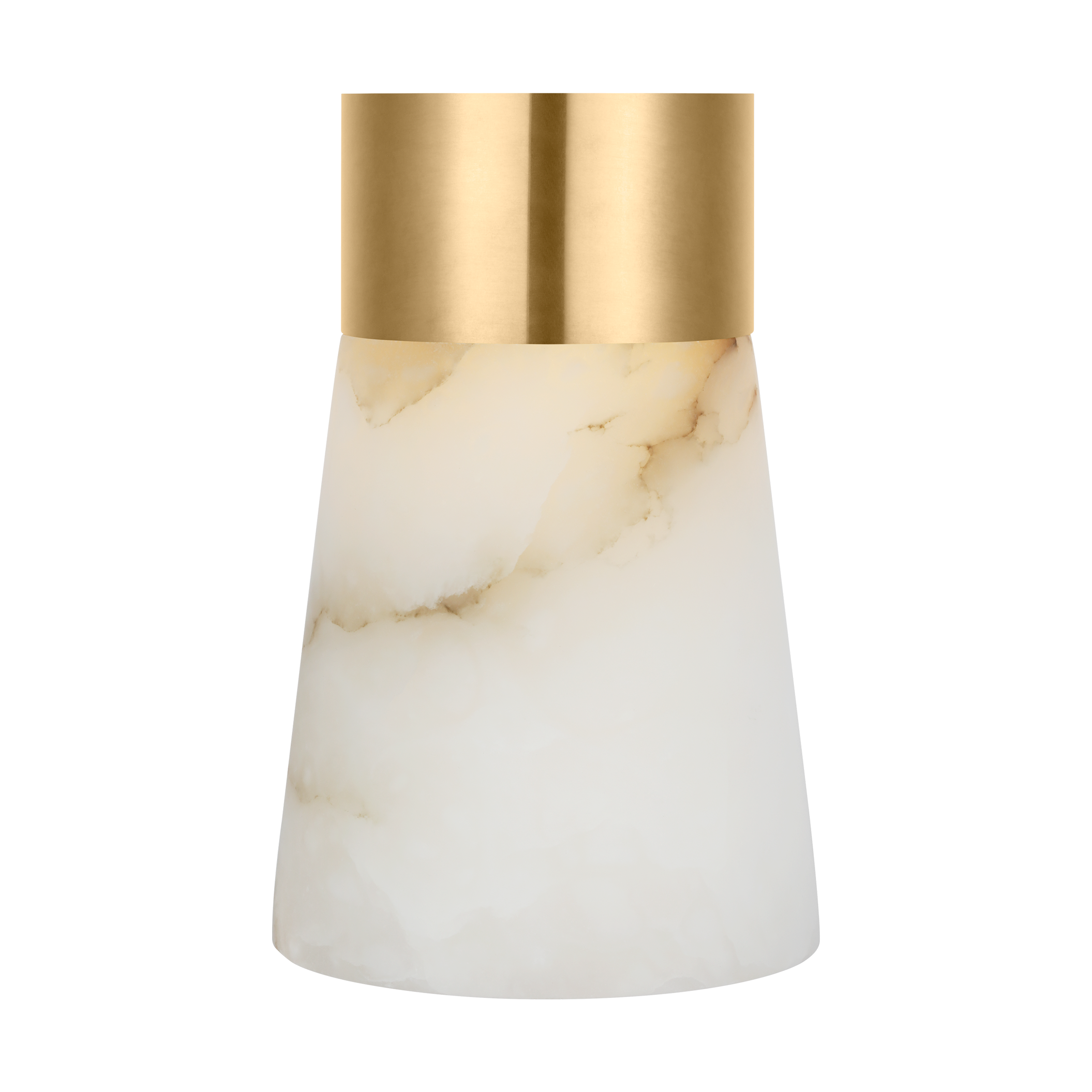 Caspe Alabaster 8 Rechargeable Table Lamp Hand Rubbed Antique Brass 2700K 90 CRI