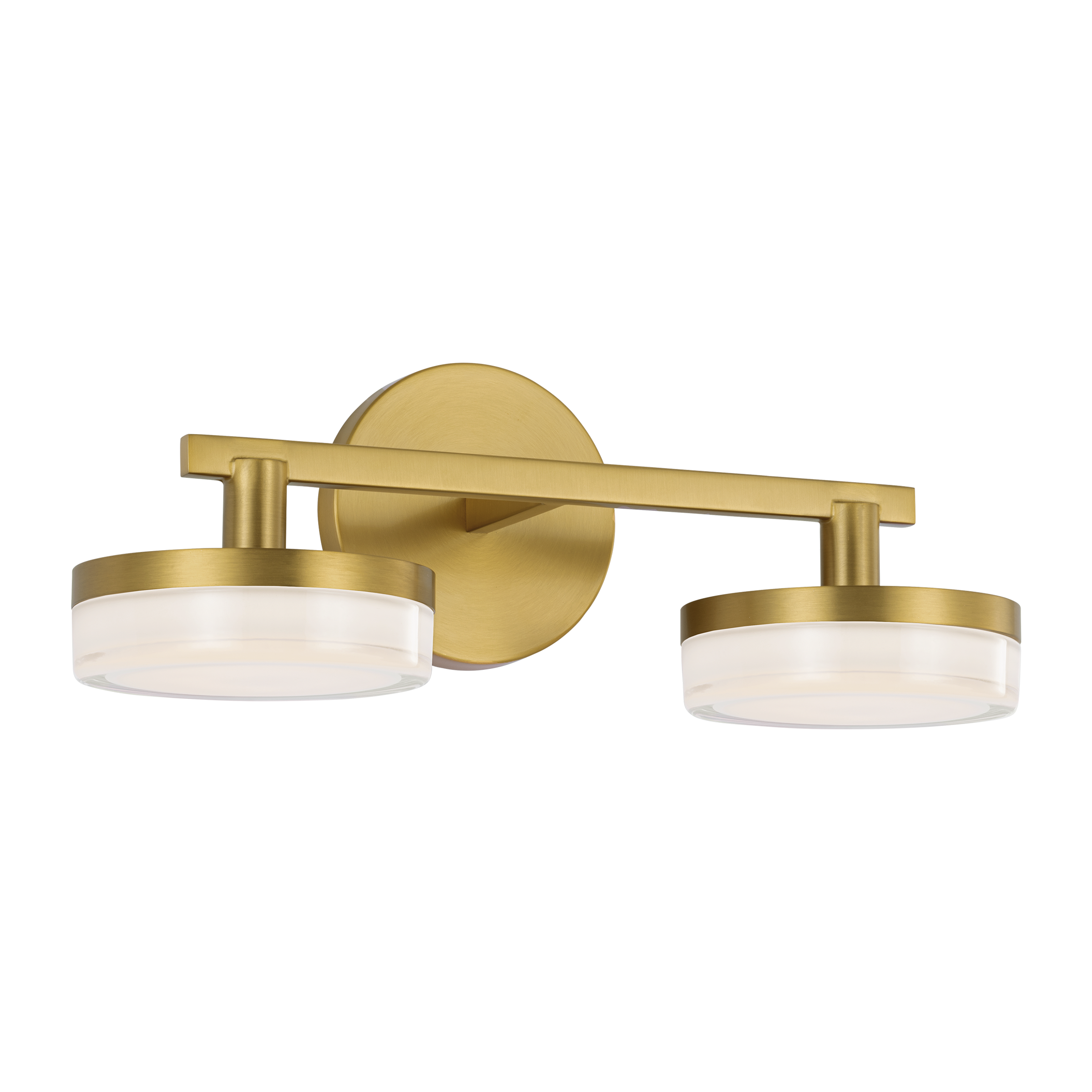 Khan 2 - Light Vanity Burnished Brass Bulbs Inc