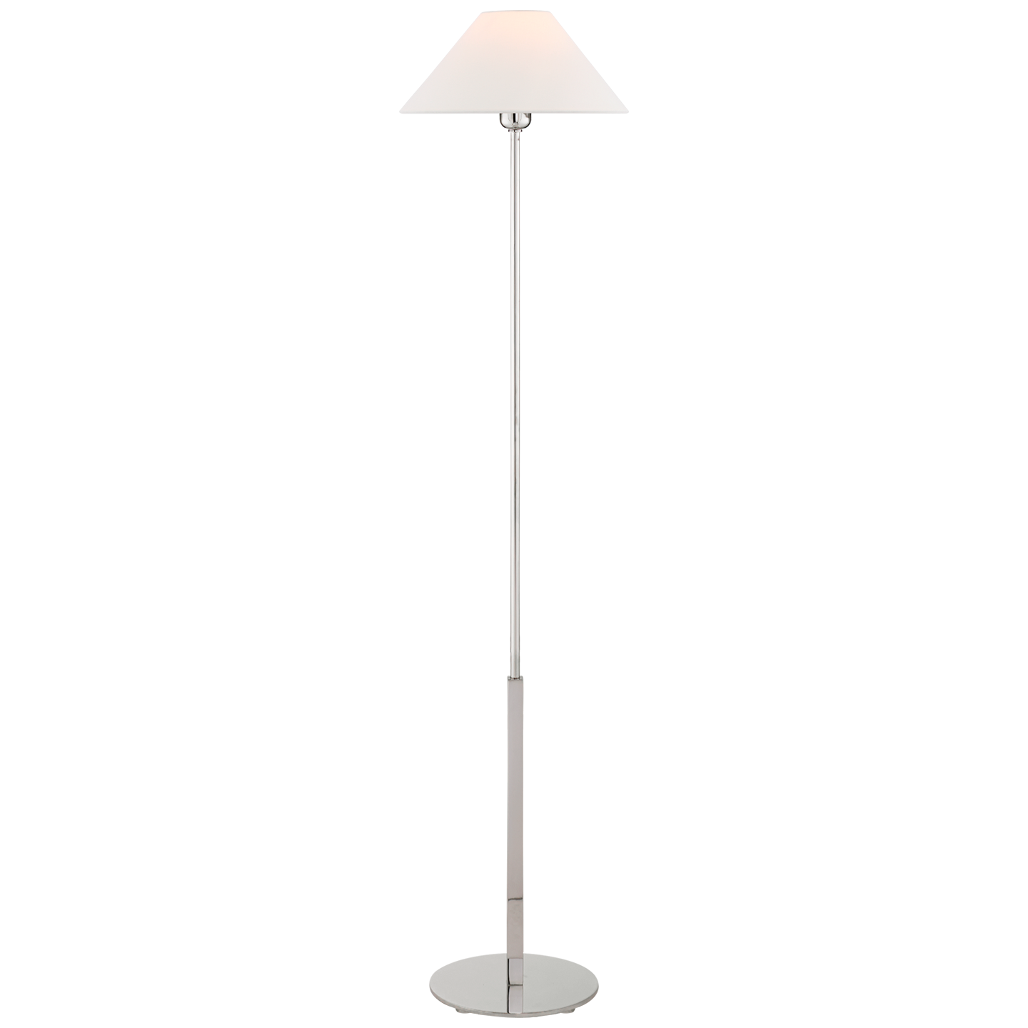 Hackney Cordless Floor Lamp in Polished Nickel with Linen Shade