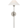 Hackney 25" Tail Sconce in Polished Nickel with Linen Shade