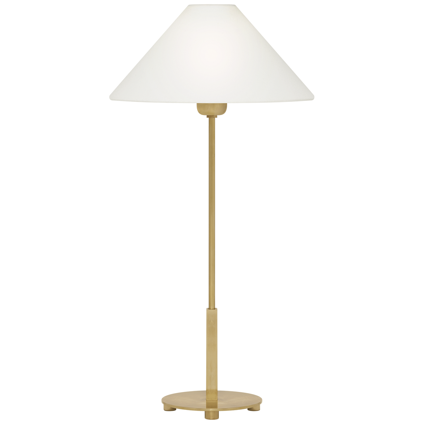 Hackney Table Lamp in Hand-Rubbed Antique Brass with Linen Shade