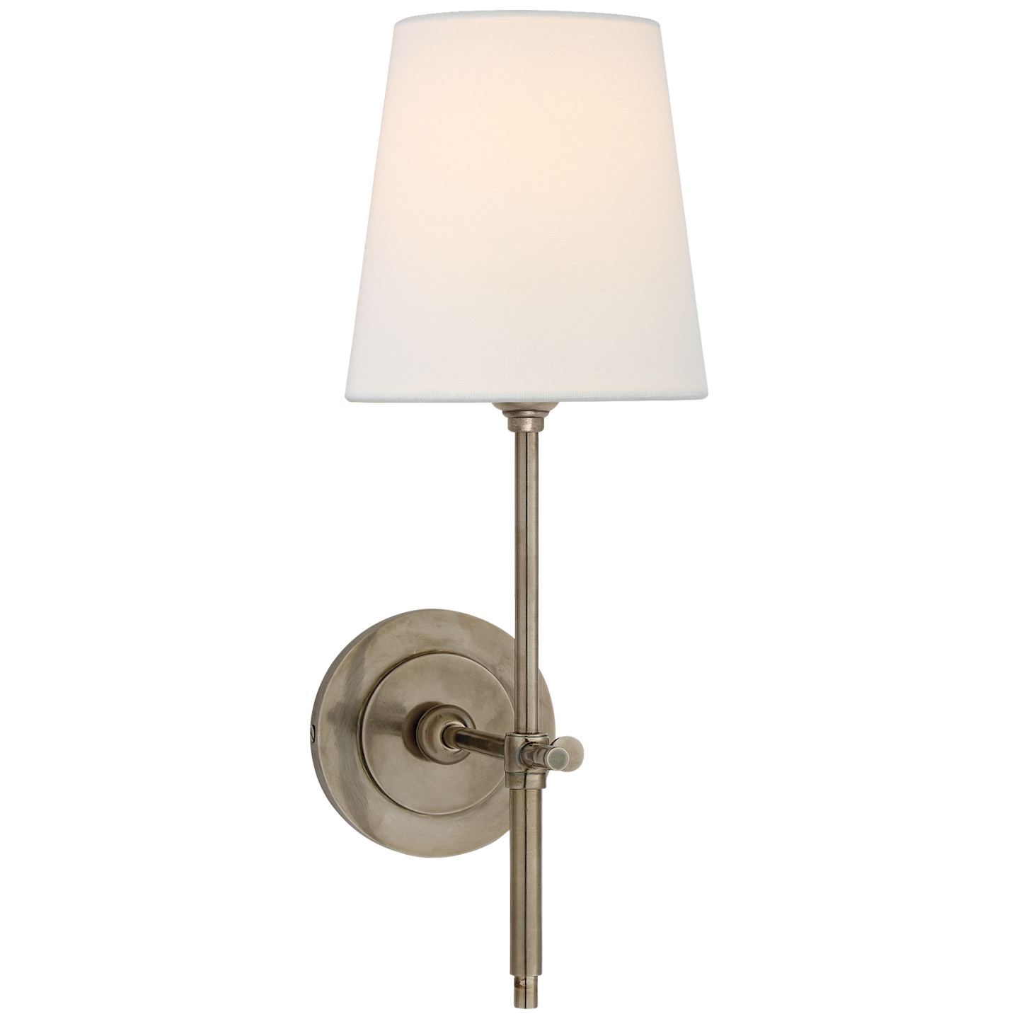 Bryant Sconce in Antique Nickel with Linen Shade Open Box