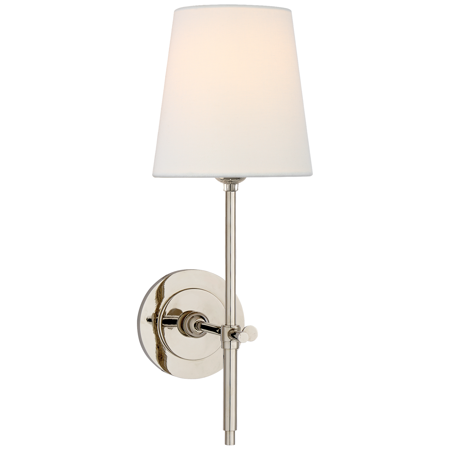 Bryant Sconce in Polished Nickel with Linen Shade Open Box