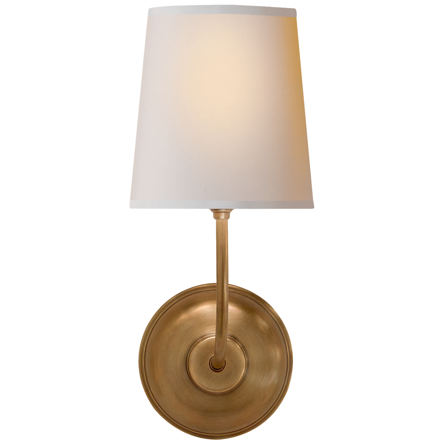 Vendome Single Sconce in Hand-Rubbed Antique Brass with Natural Paper Shade Open Box