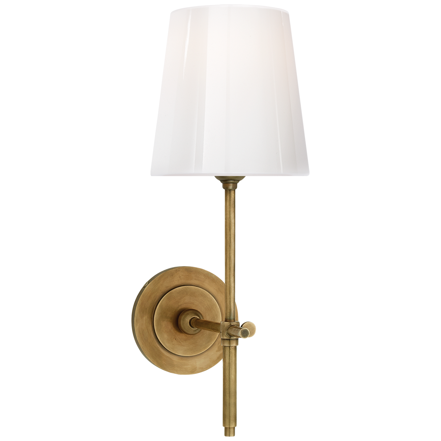 Bryant Sconce in Hand-Rubbed Antique Brass with White Glass Shade Open Box