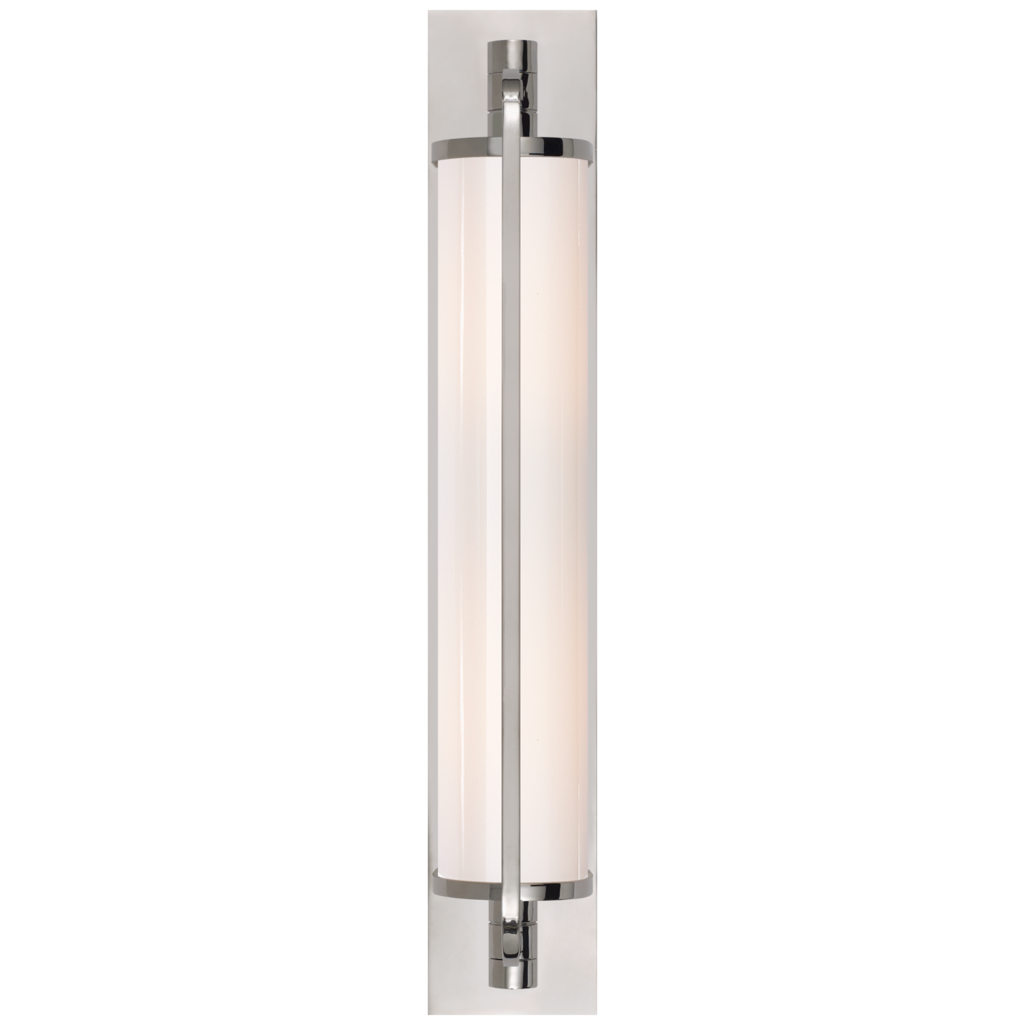 Keeley Tall Pivoting Sconce in Polished Nickel with White Glass Open Box