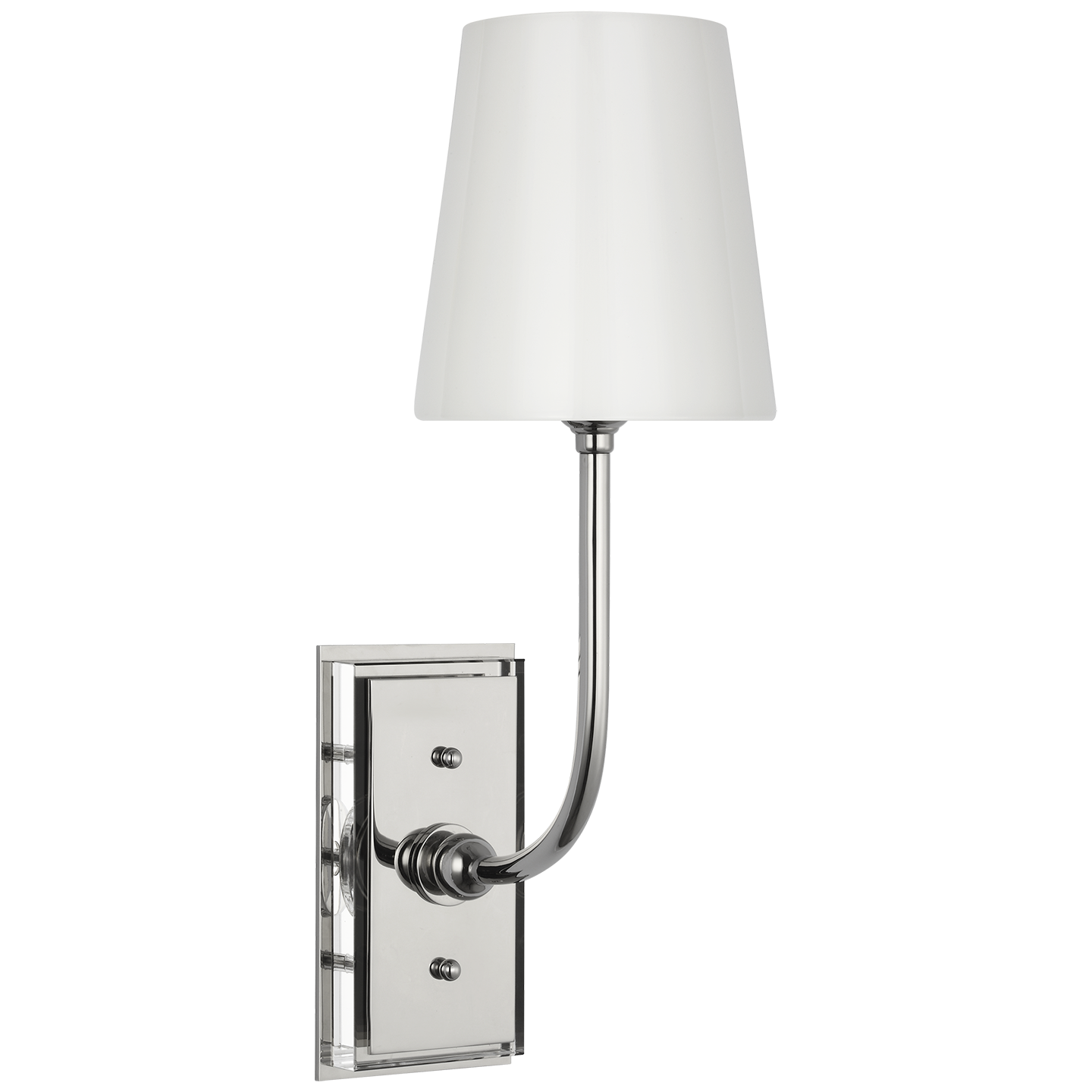 Hulton 17" Cordless Single Sconce in Polished Nickel with White Glass Shade Open Box