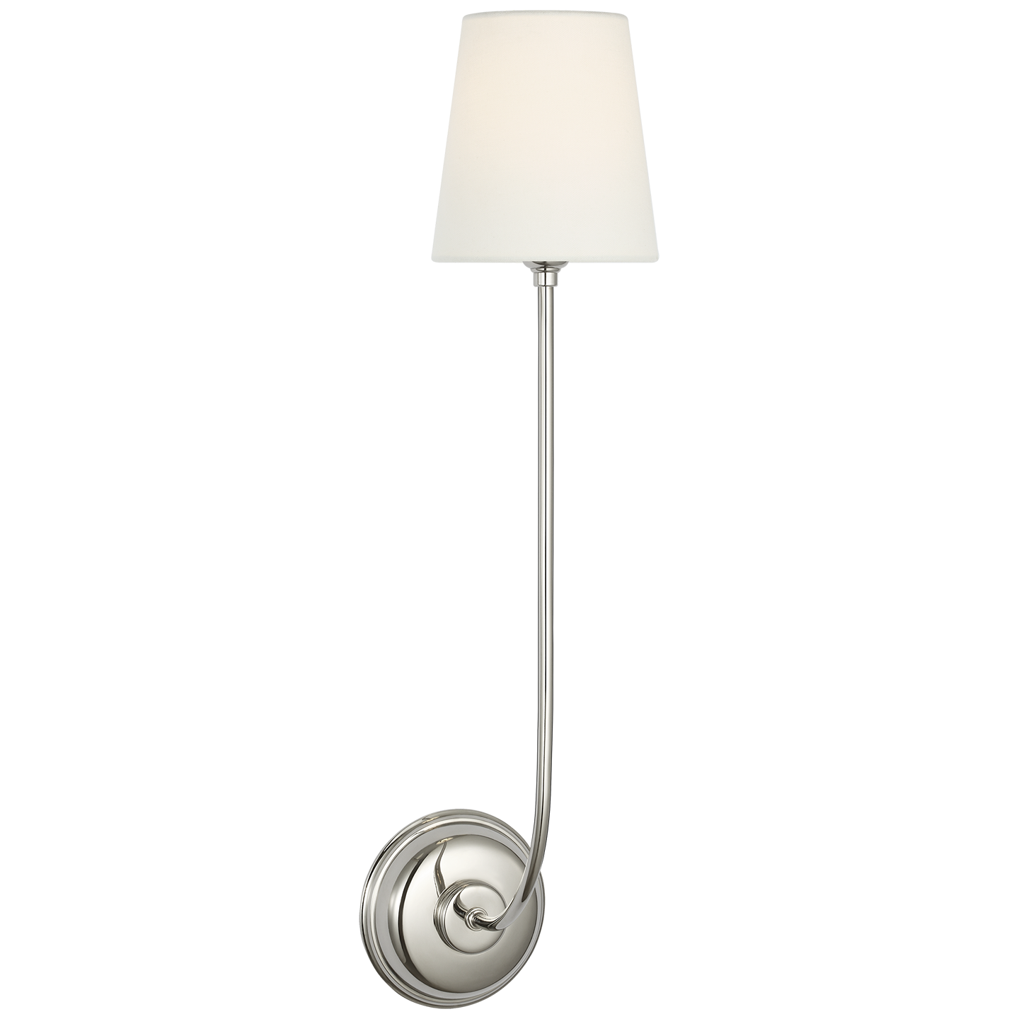 Vendome 26" Single Sconce in Polished Nickel with Linen Shade Open Box
