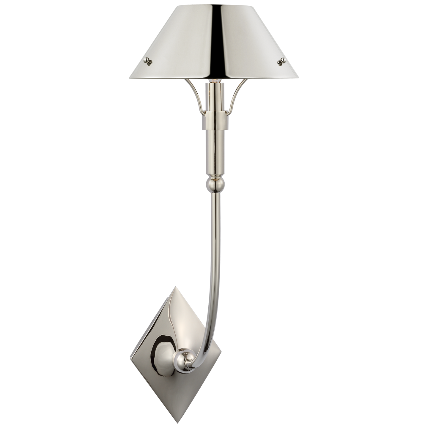 Turlington Large Sconce in Polished Nickel with Polished Nickel Shade