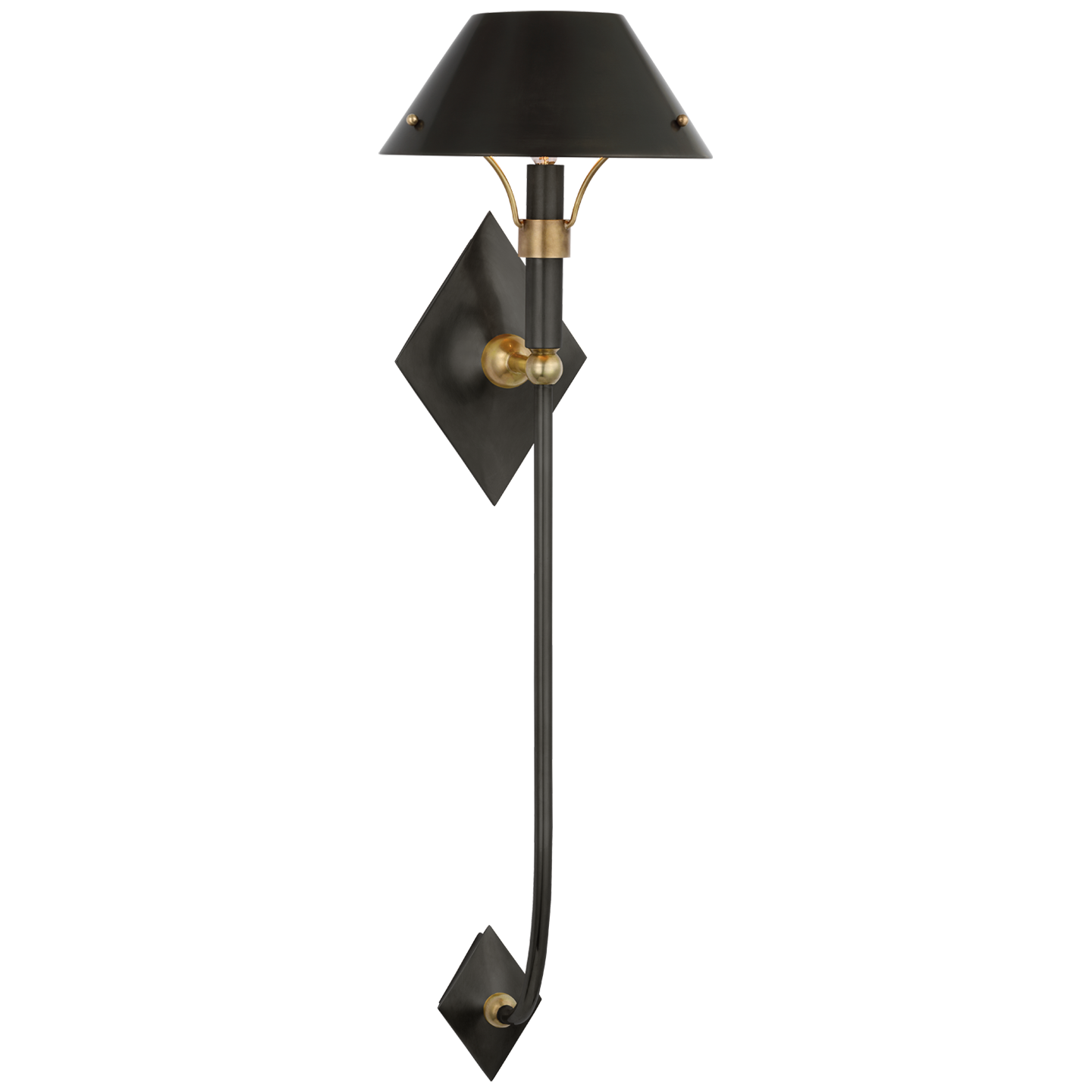 Turlington XL Sconce in Bronze and Hand-Rubbed Antique Brass with Bronze Shade