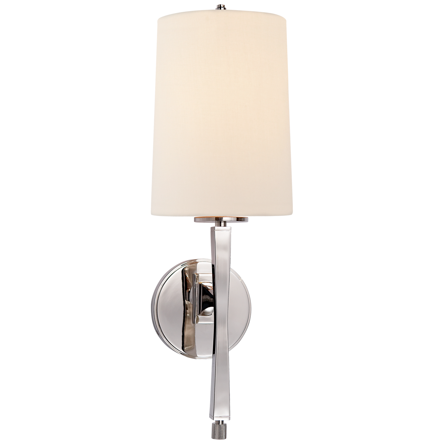 Edie Sconce in Polished Nickel with Linen Shade Open Box