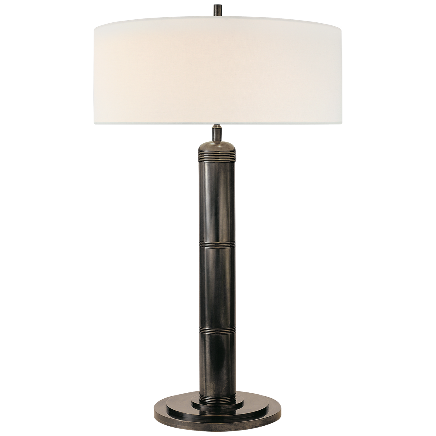 Longacre Tall Table Lamp in Bronze with Linen Shade Open Box