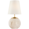 Terri 12" Cordless Accent Lamp in Alabaster with Linen Shade