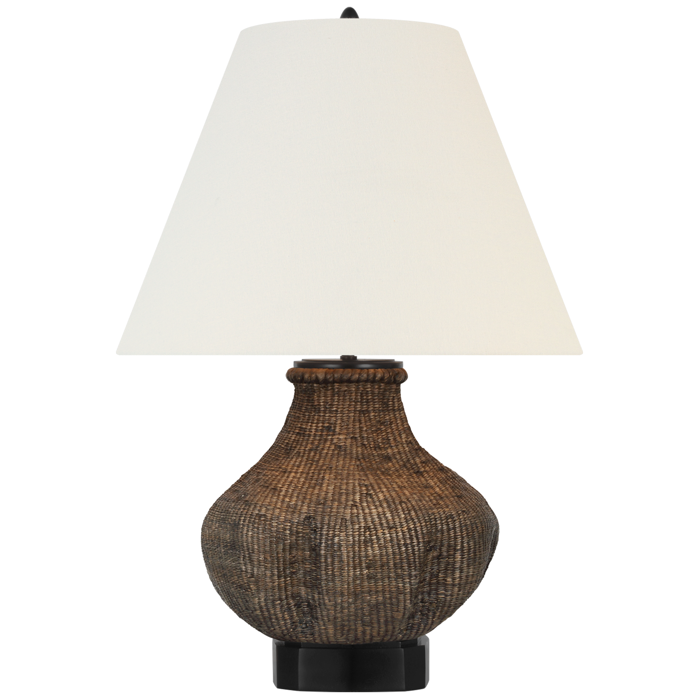 Tahiti 25" Table Lamp in Smoke with Linen Shade