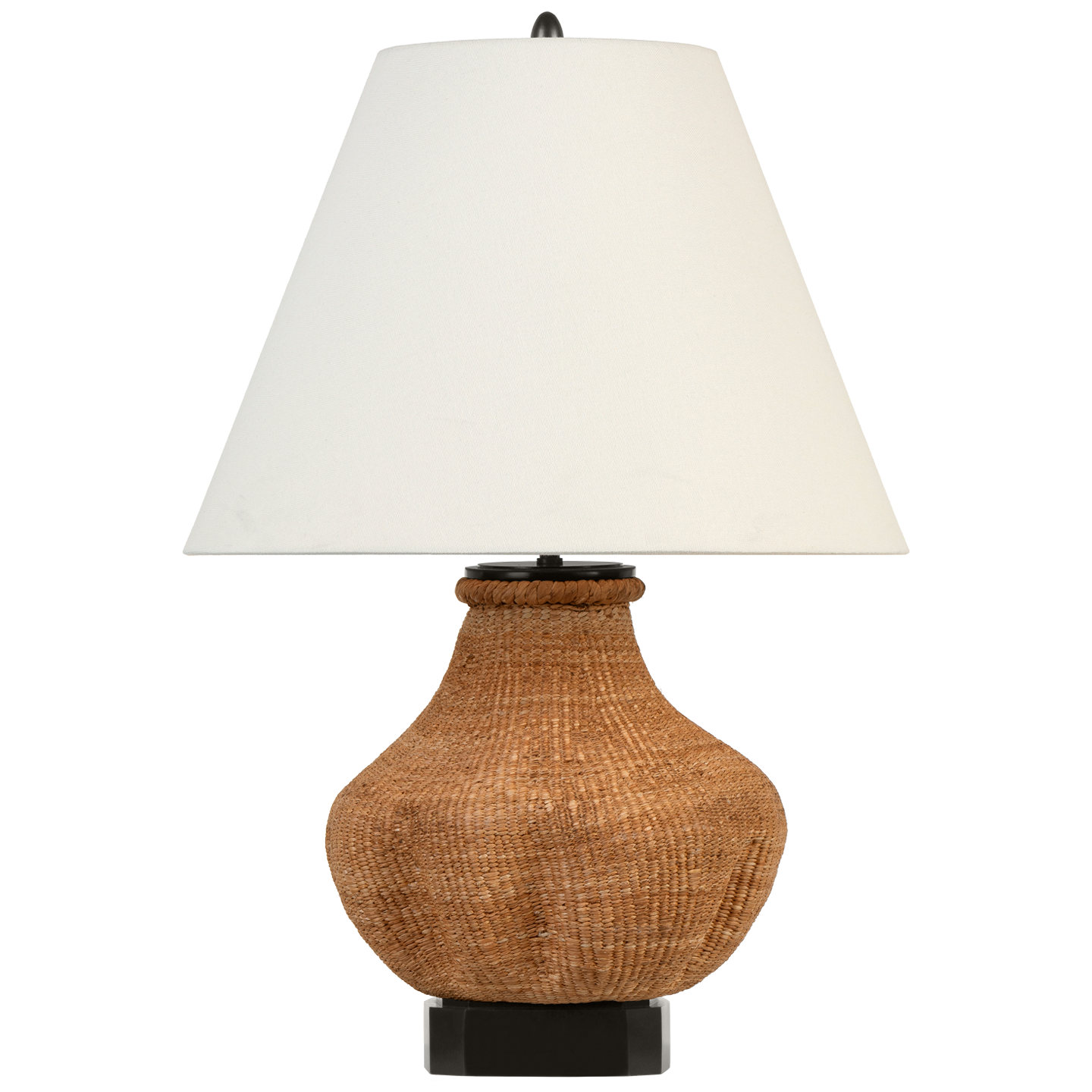 Tahiti 25" Table Lamp in Toast with Linen Shade