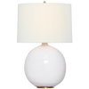 Sao Paulo 21" Table Lamp in Crackled Ivory with Linen Shade