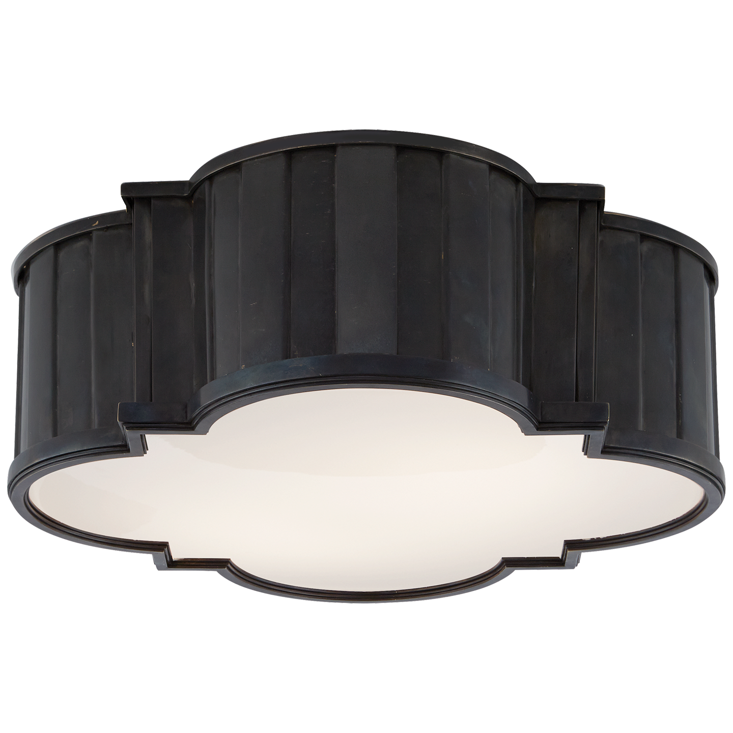 Tilden Large Flush Mount in Bronze with White Glass Open Box