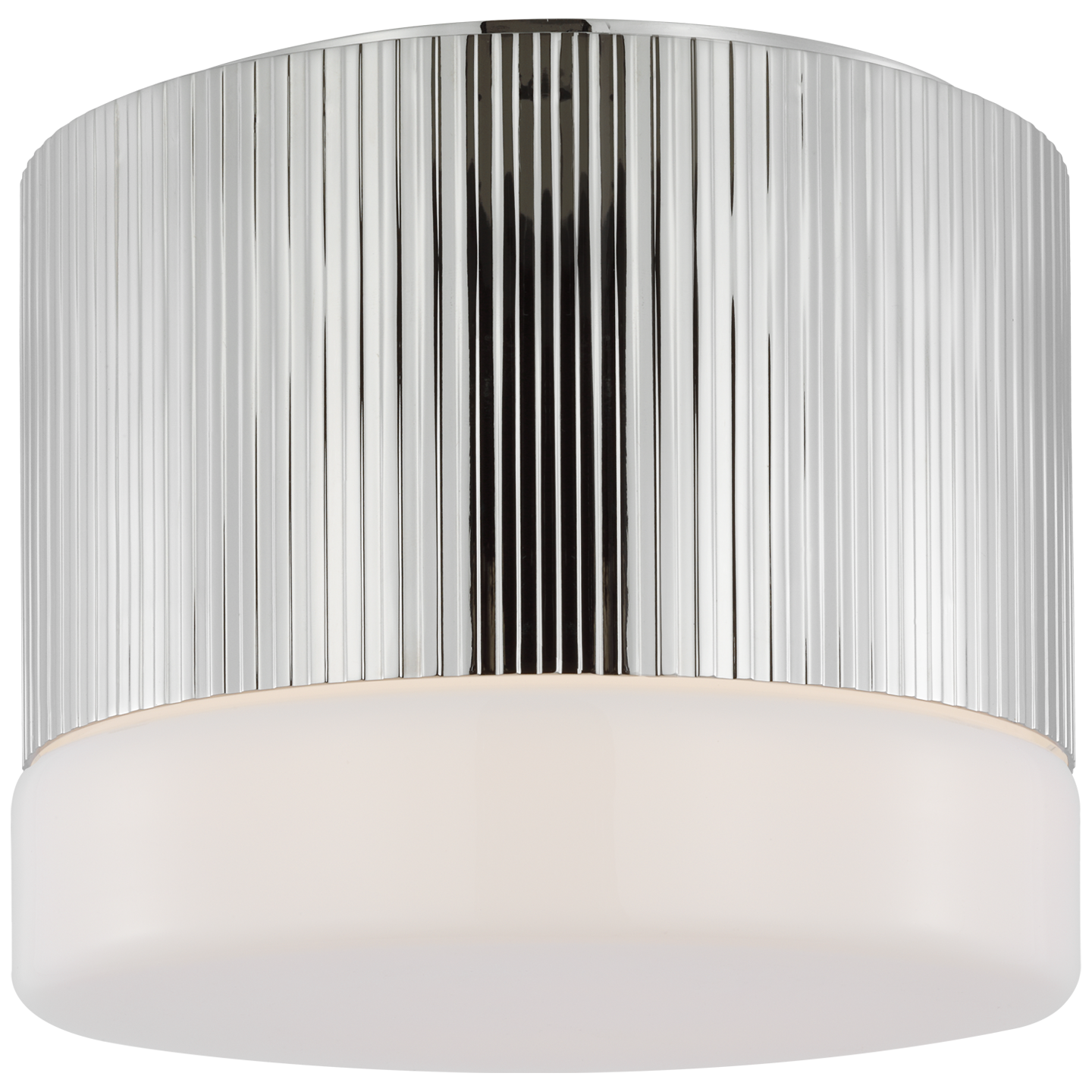 Ace 7" Flush Mount in Polished Nickel with White Glass  Open Box