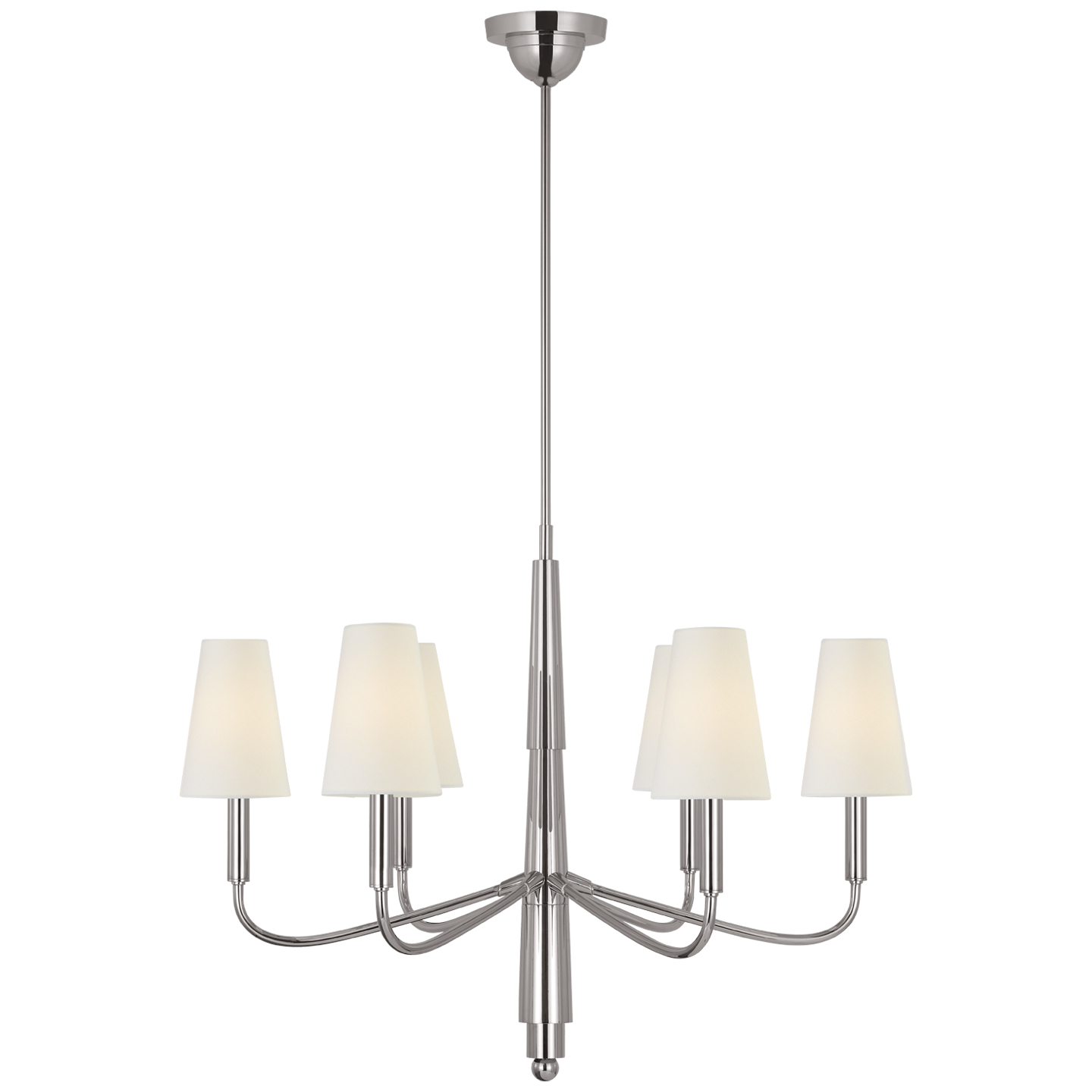 Farlane Small Chandelier in Polished Nickel with Linen Shades Open Box