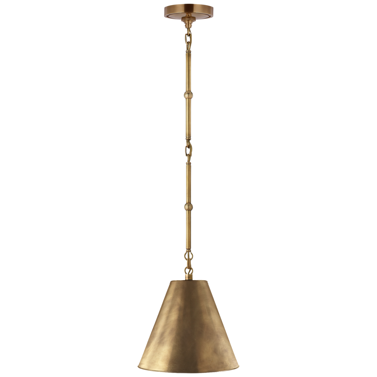 Goodman Petite Hanging Shade in Hand-Rubbed Antique Brass with Hand-Rubbed Antique Brass Shade Open Box