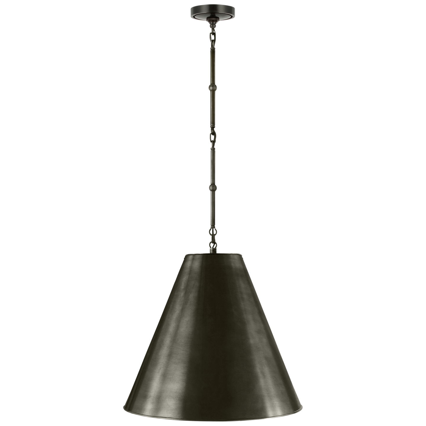 Goodman Medium Hanging Light in Bronze with Bronze Shade Open Box