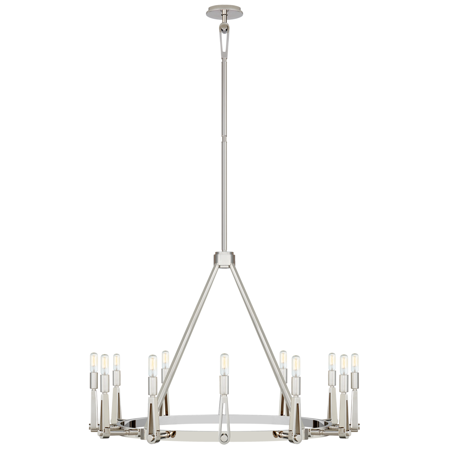 Alpha Grande Chandelier in Polished Nickel Open Box