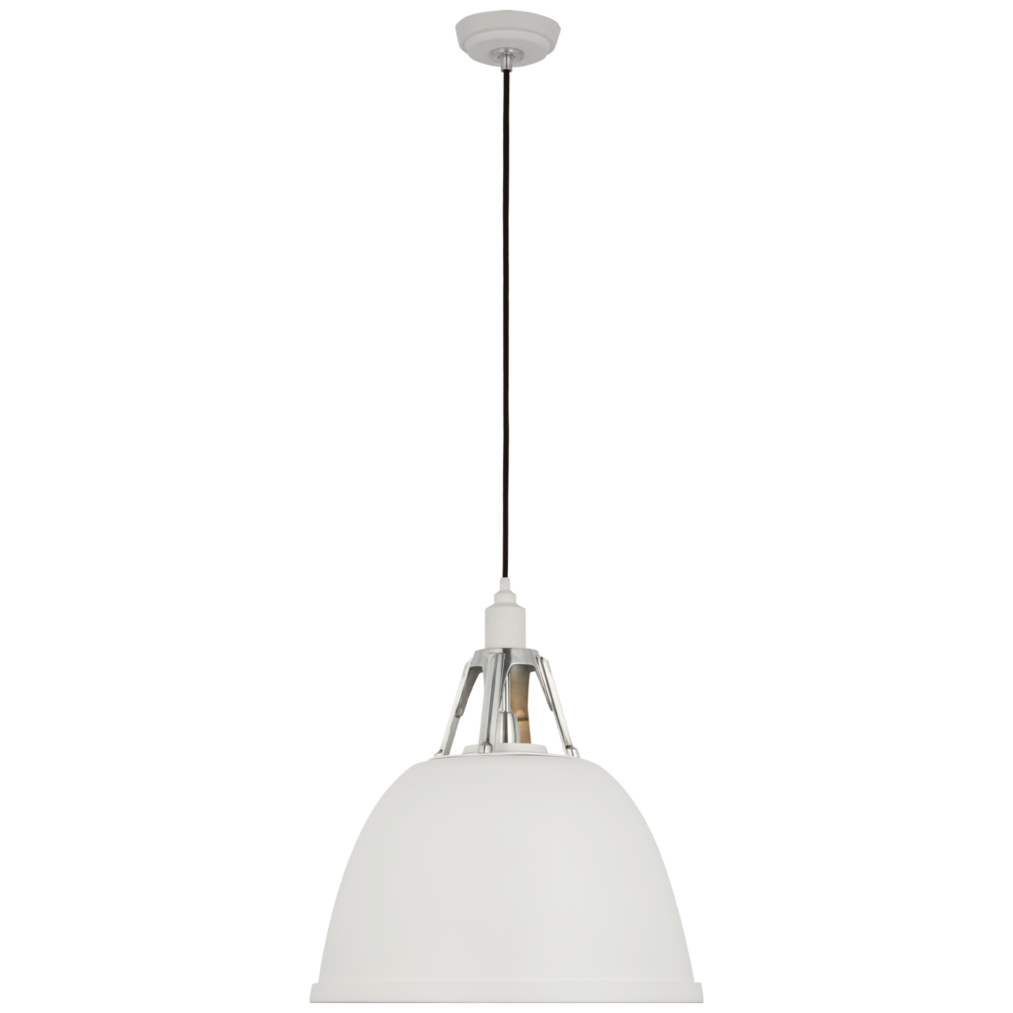 Gunner 16" Pendant in White and Polished Aluminum Open Box